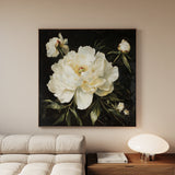 Floral 1314 Canvas Art 60 x 60 cm / Black