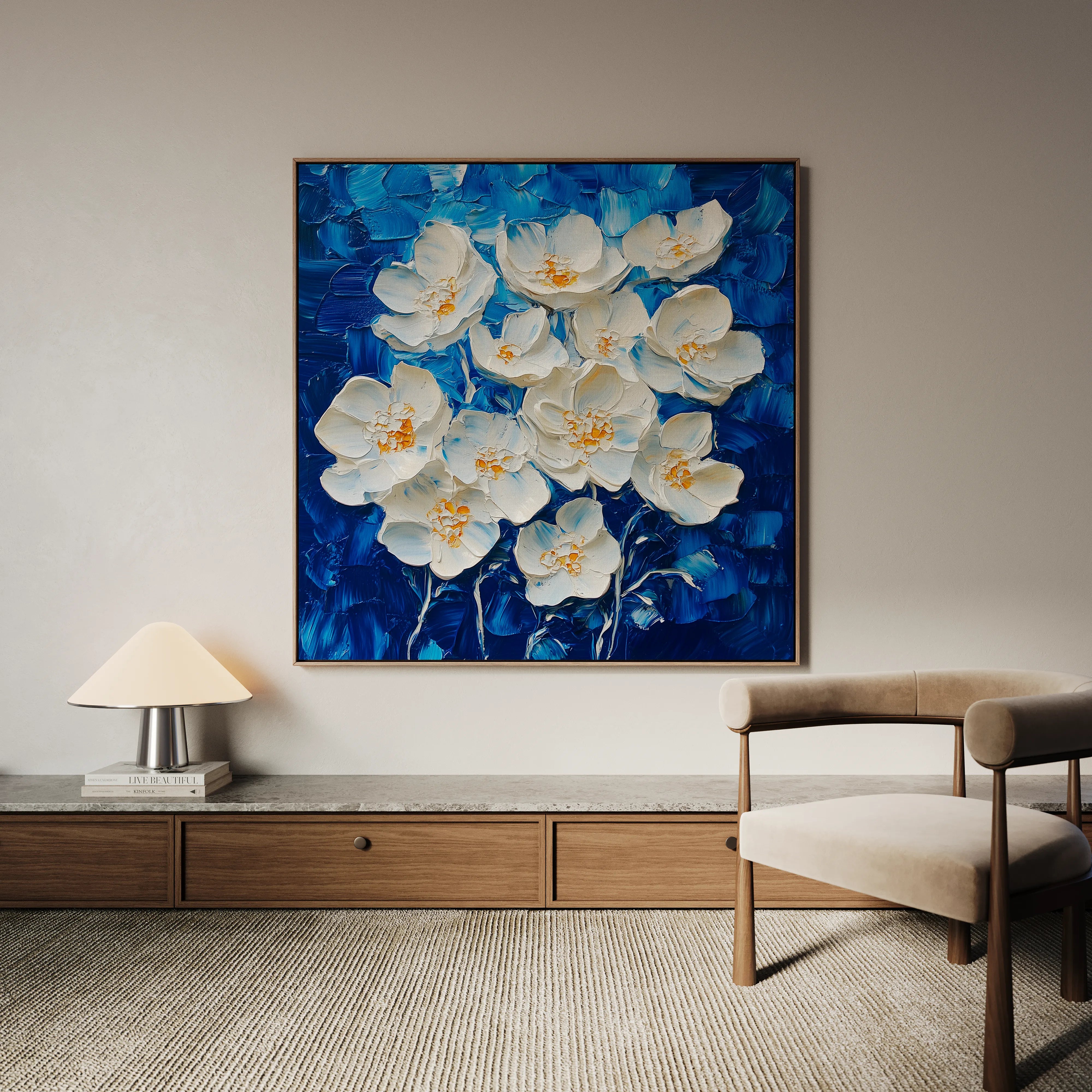 Floral 1315 Canvas Art 60 x 60 cm / Black