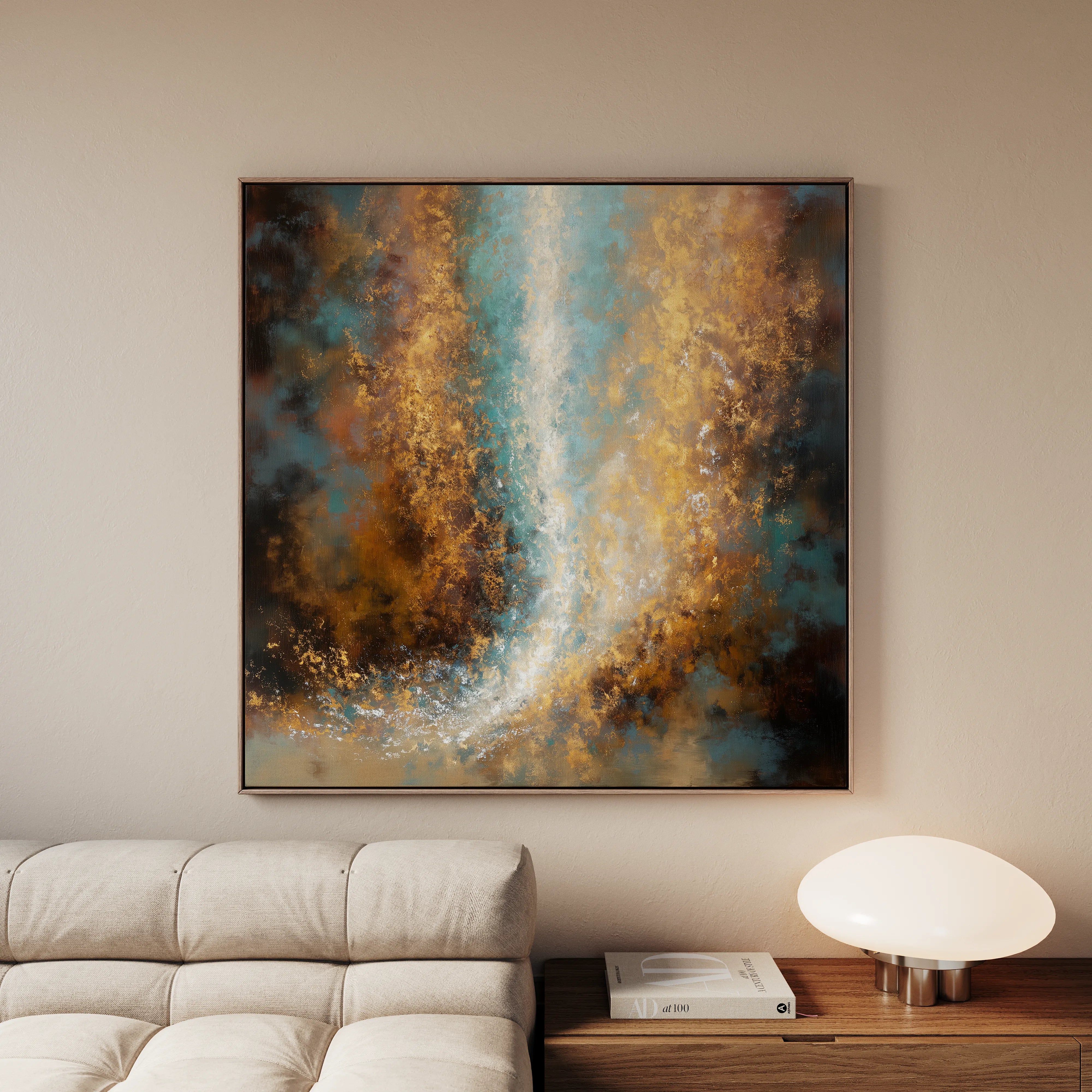 Abstract 1316 Canvas Art 60 x 60 cm / Black