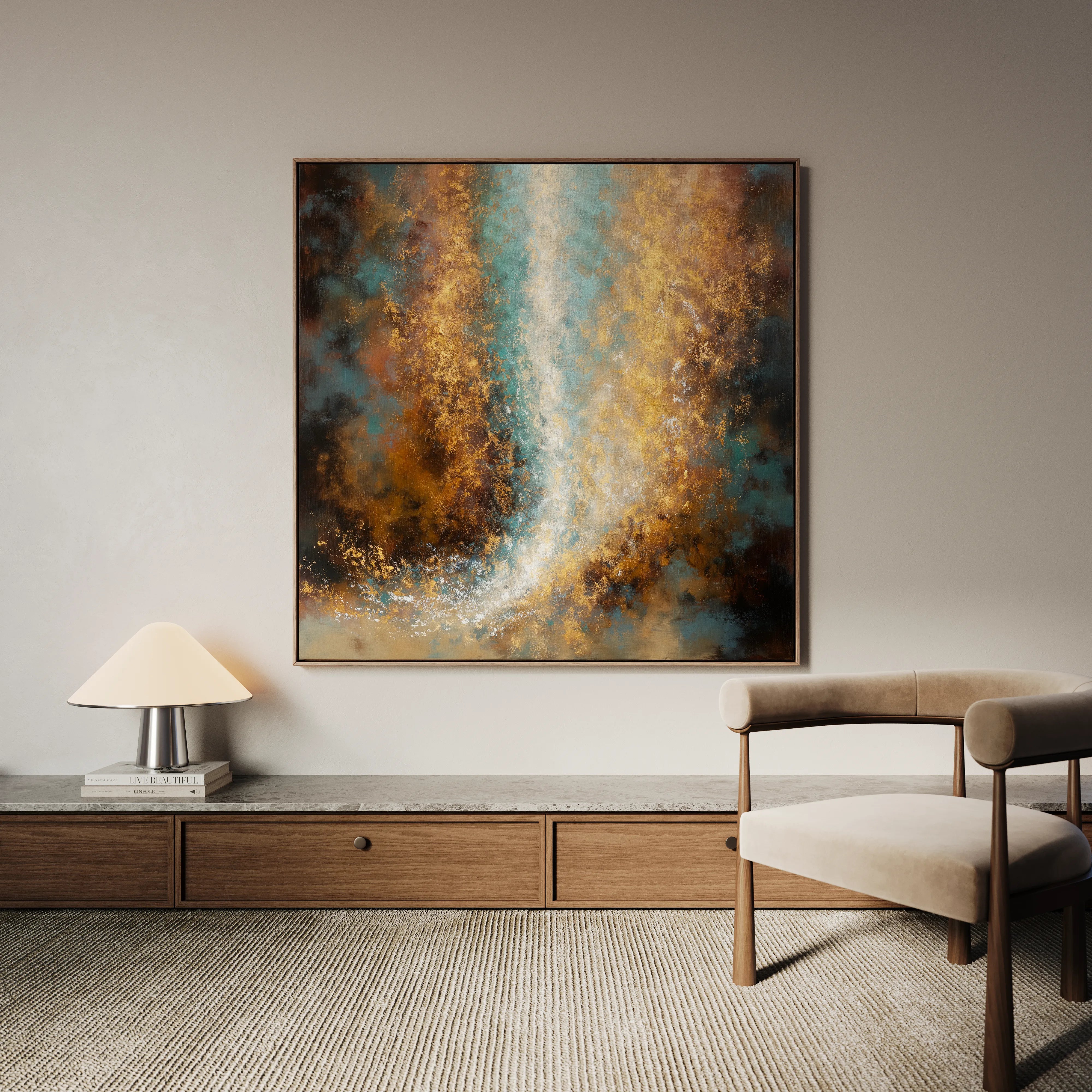 Abstract 1316 Canvas Art 60 x 60 cm / Black