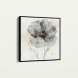 Floral 1317 Canvas Art 60 x 60 cm / Black