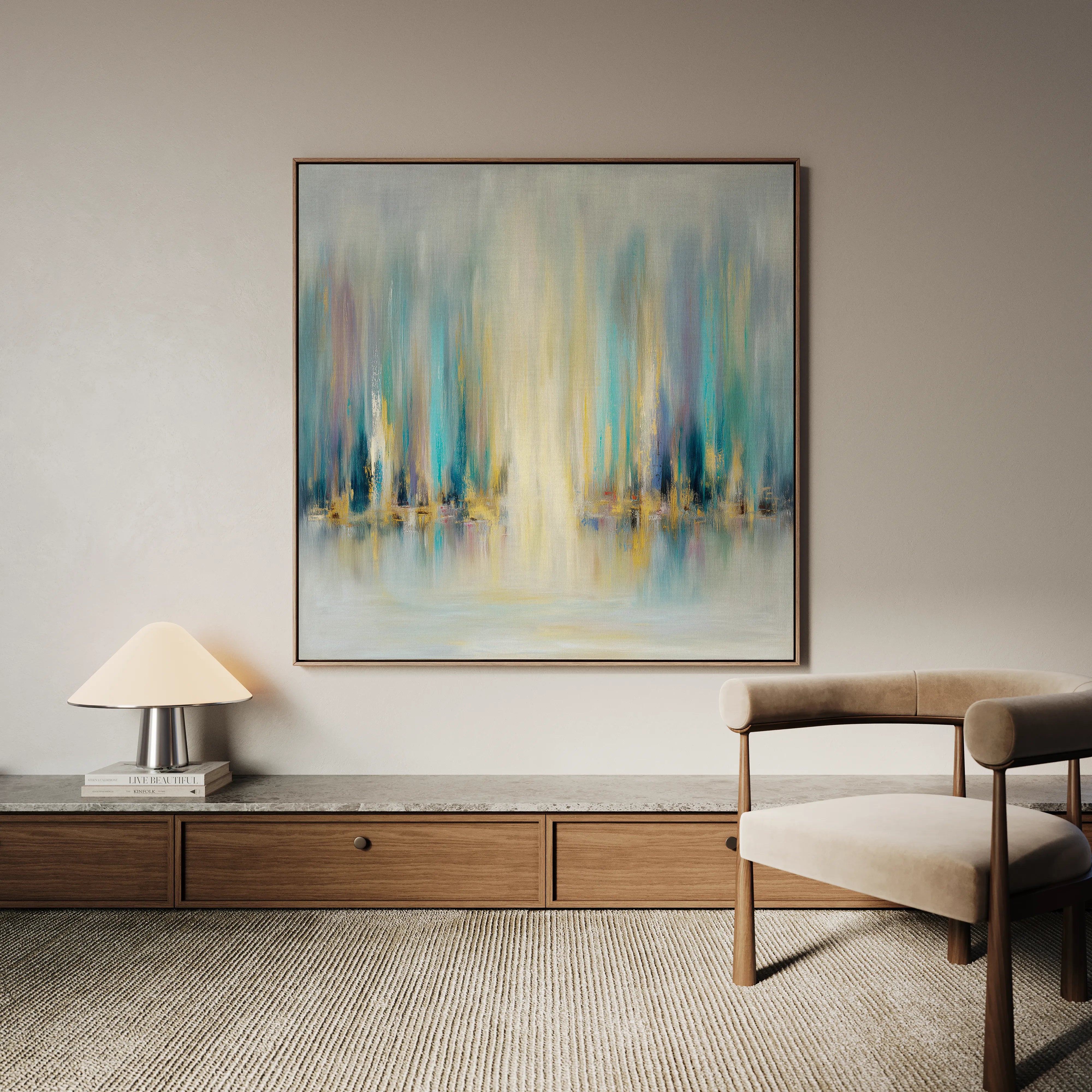 Abstract 1318 Canvas Art 60 x 60 cm / Black