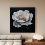 Floral 1319 Canvas Art 60 x 60 cm / Black