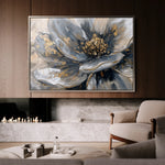 Floral 132 Canvas Art 60 x 40 cm / Black