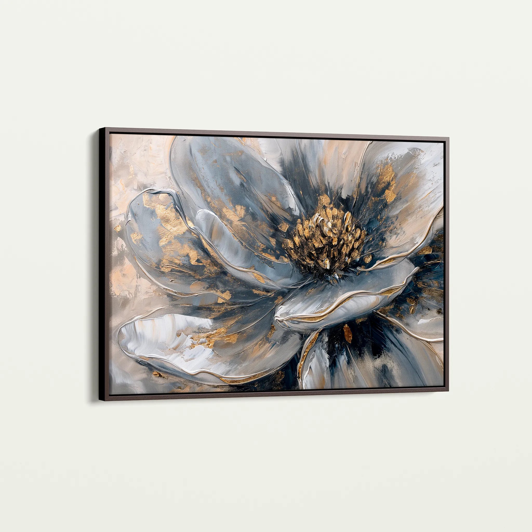 Floral 132 Canvas Art 60 x 40 cm / Black