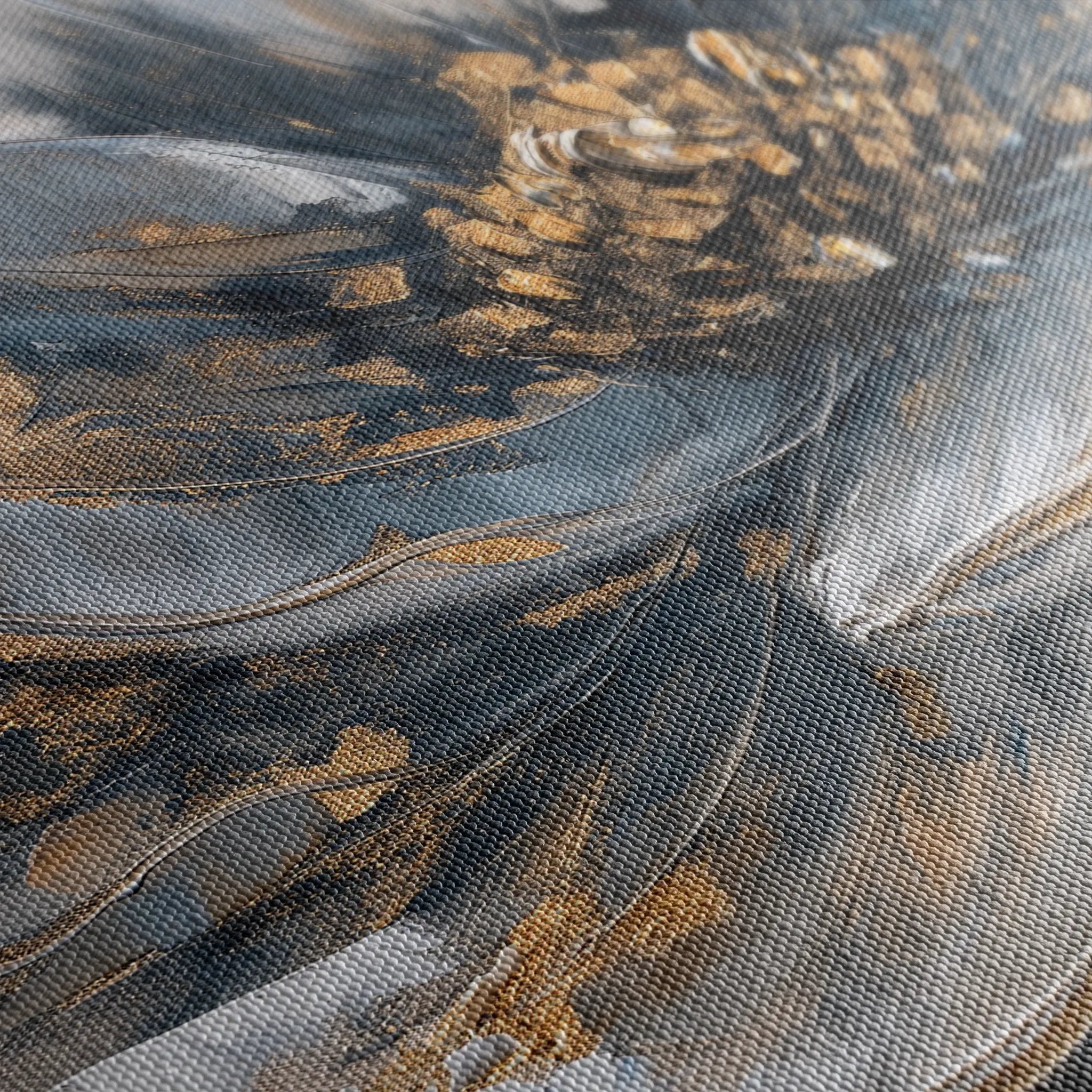 Floral 132 Canvas Art 60 x 40 cm / Black
