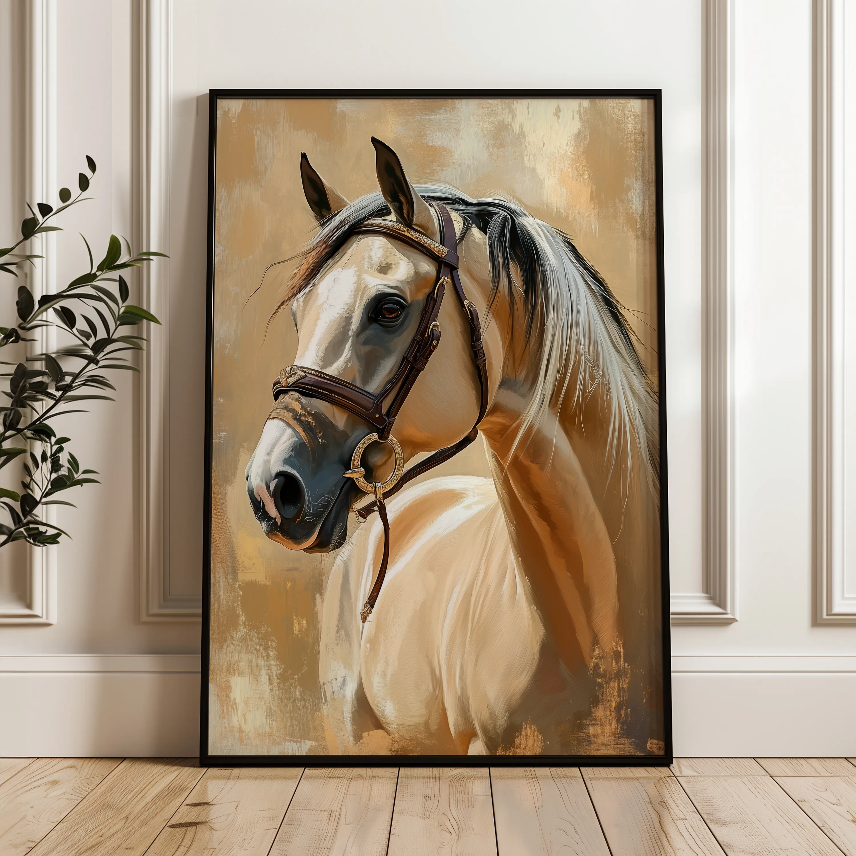 Horses 132 Canvas Art 60 x 40 cm / Black