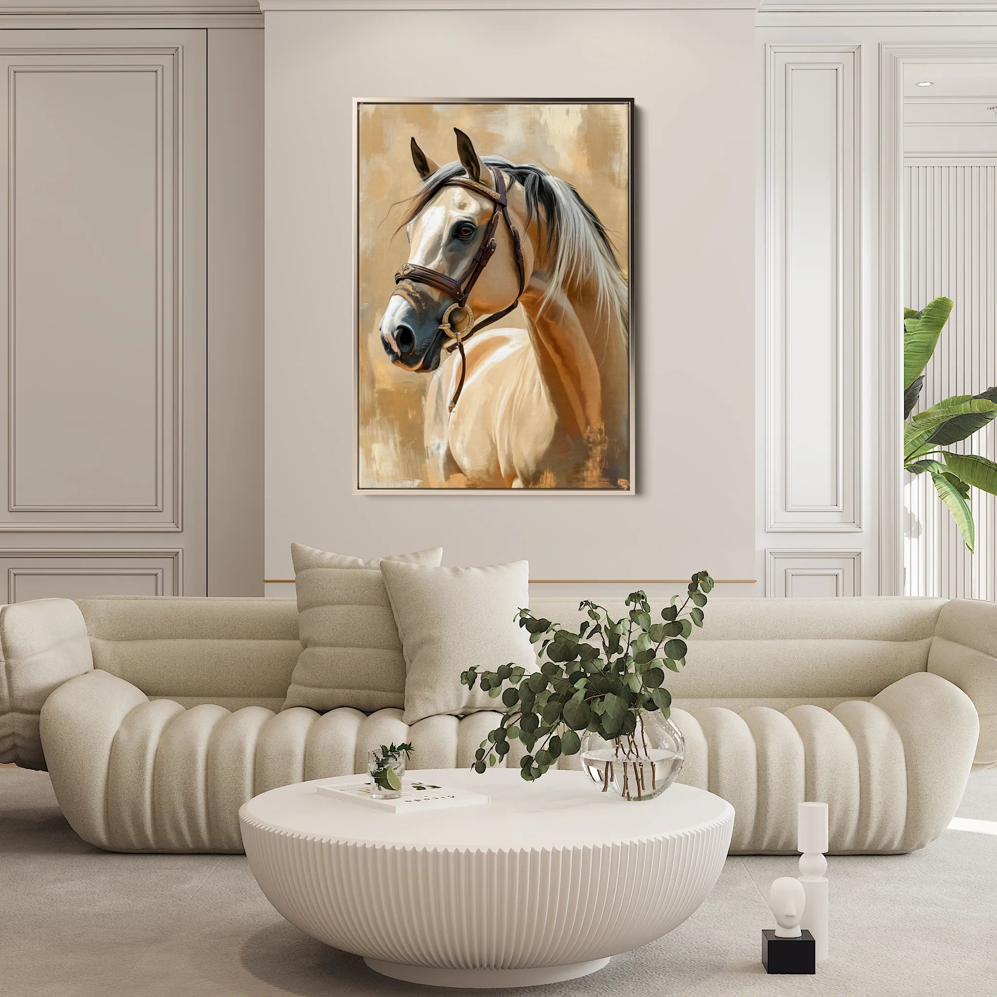 Horses 132 Canvas Art 60 x 40 cm / Black