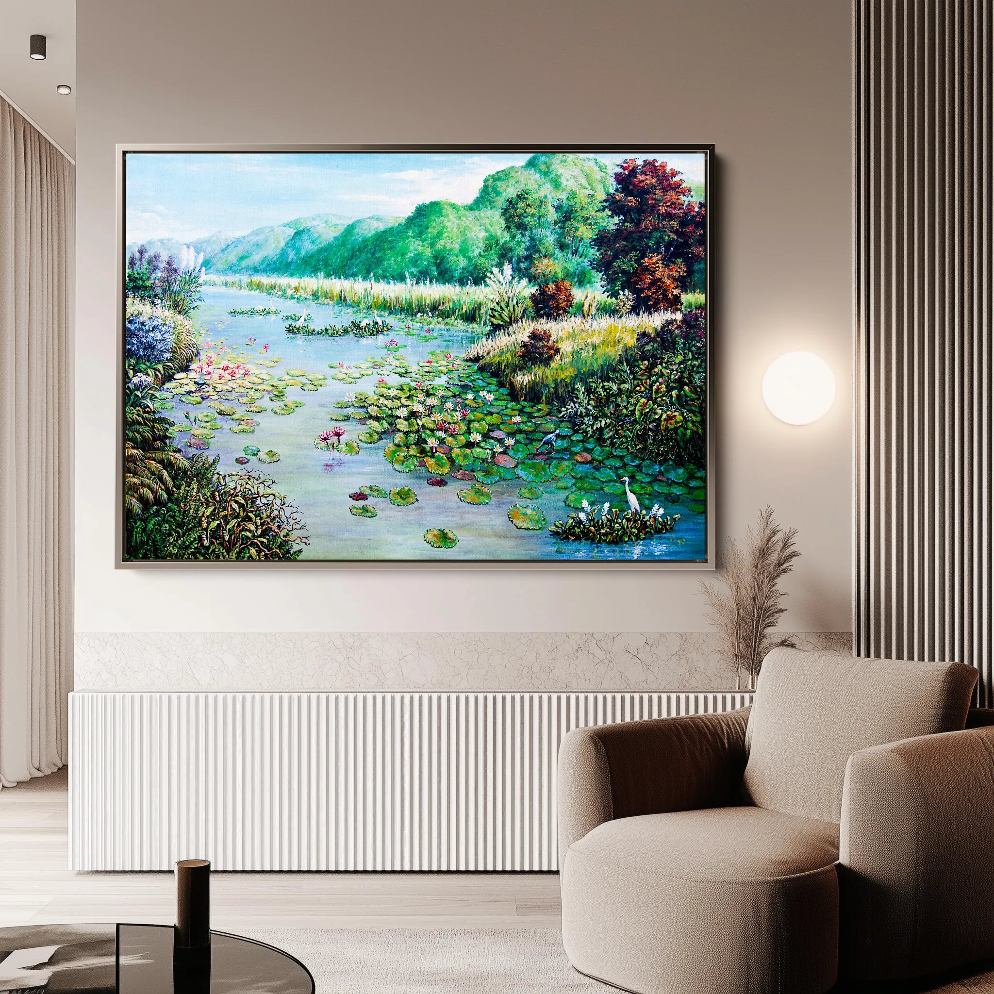 Landscape 132 Canvas Art 60 x 40 cm / Black