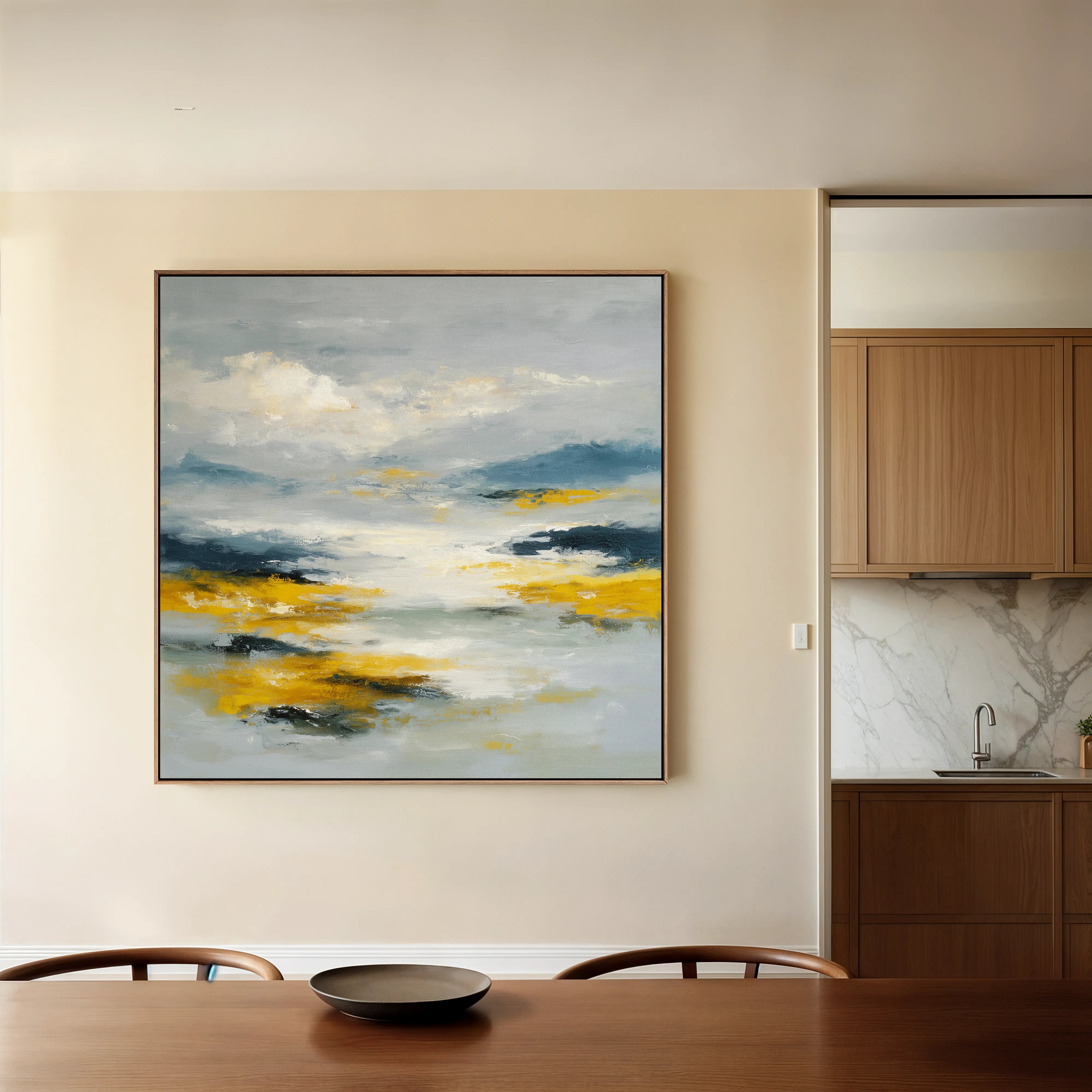 Abstract 1320 Canvas Art 60 x 60 cm / Black