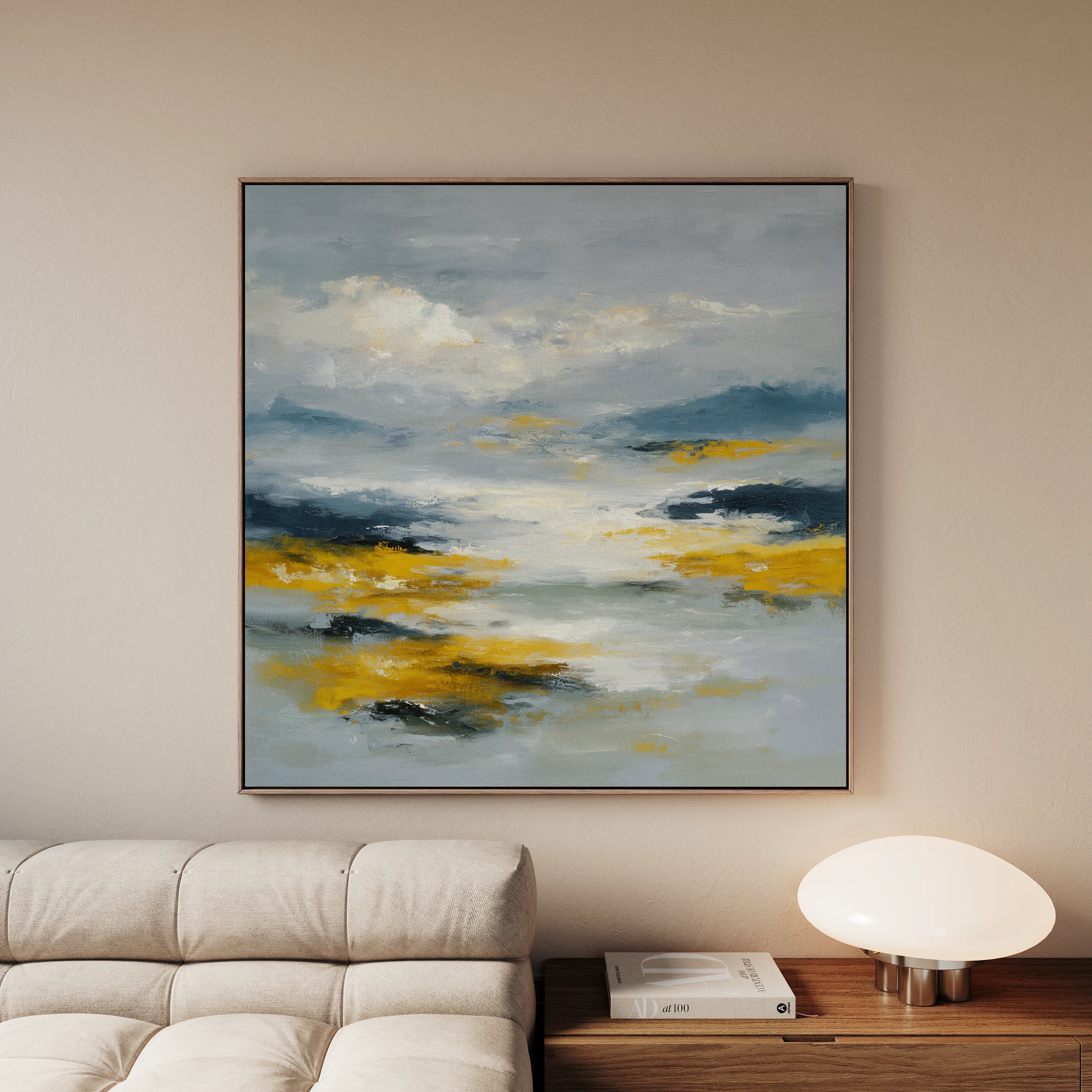 Abstract 1320 Canvas Art 60 x 60 cm / Black