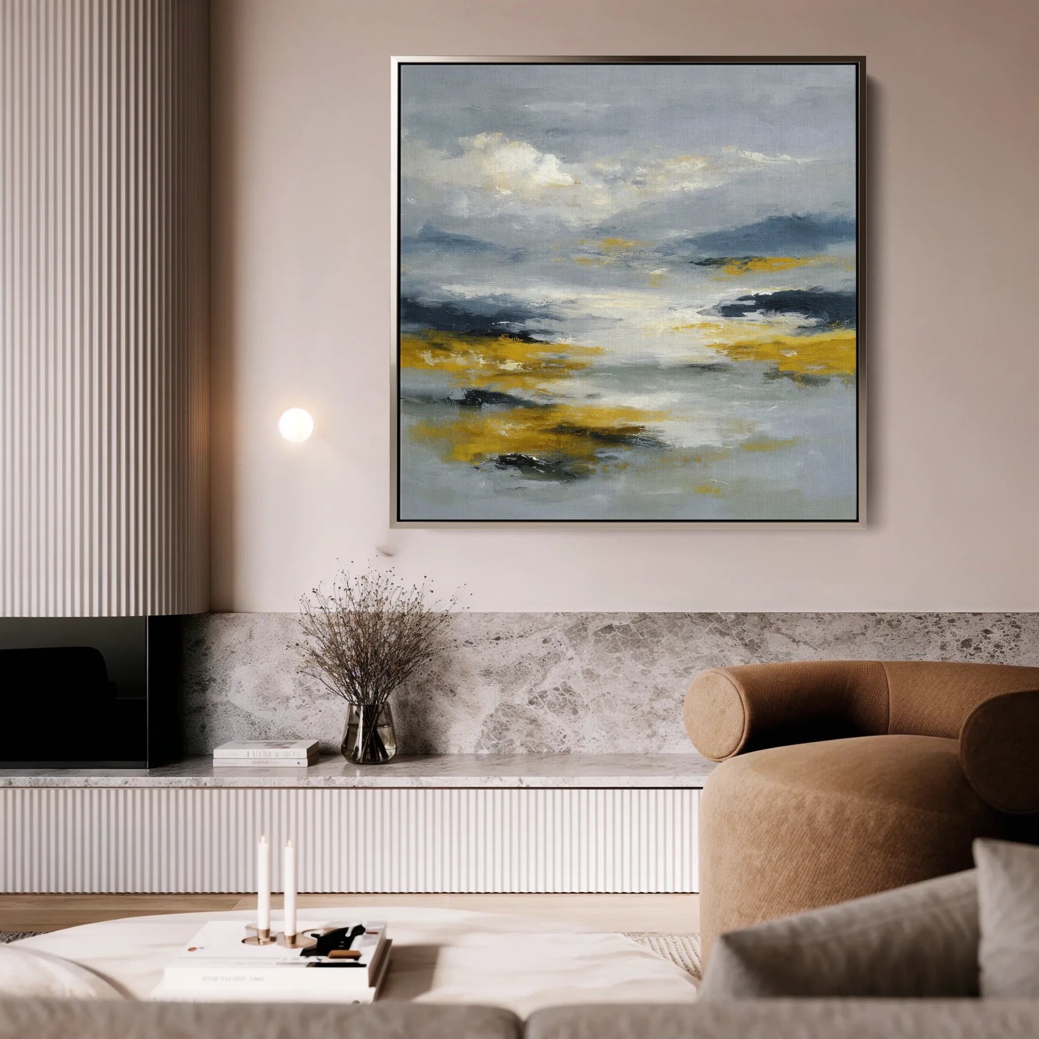 Abstract 1320 Canvas Art 60 x 60 cm / Black
