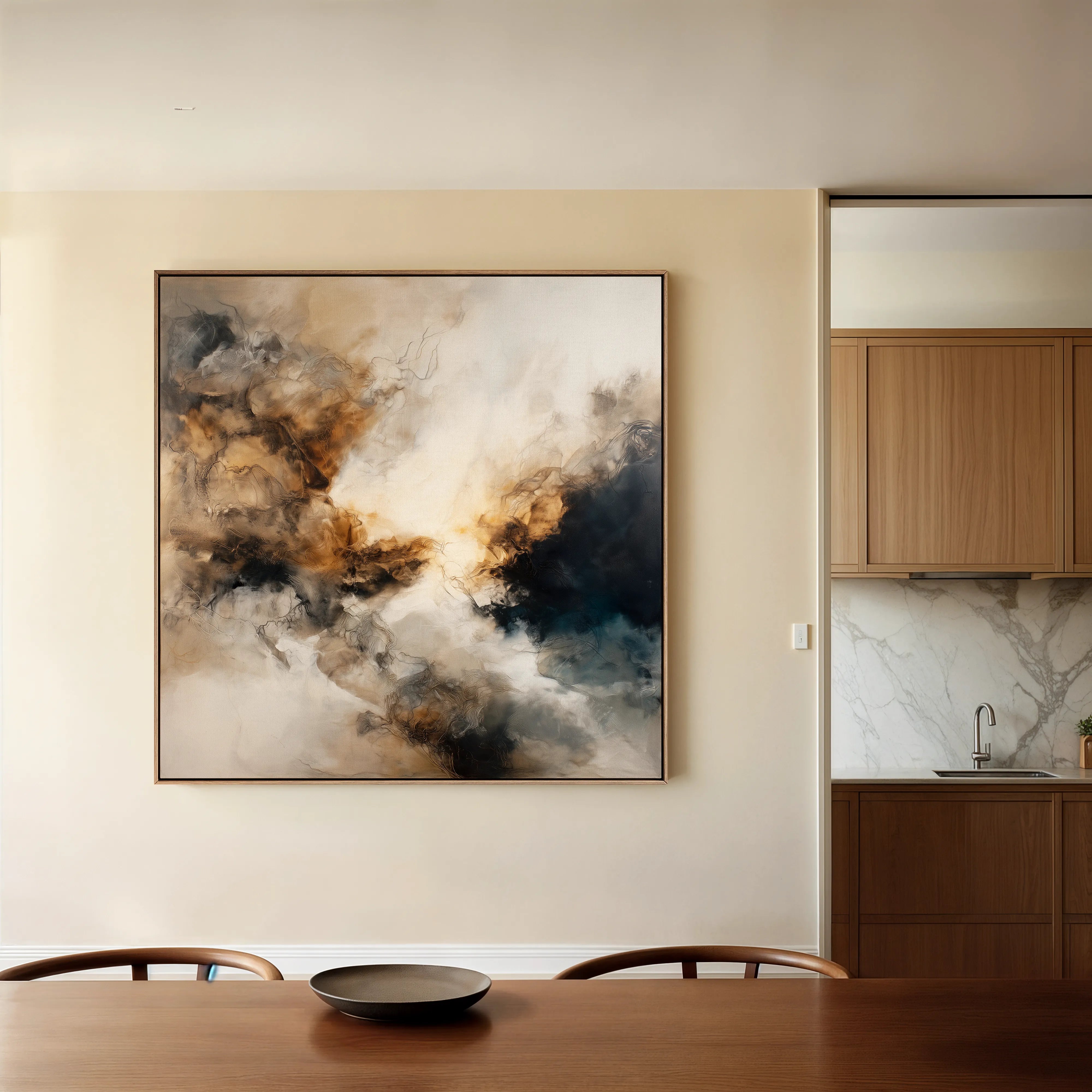 Abstract 1323 Canvas Art 60 x 60 cm / Black