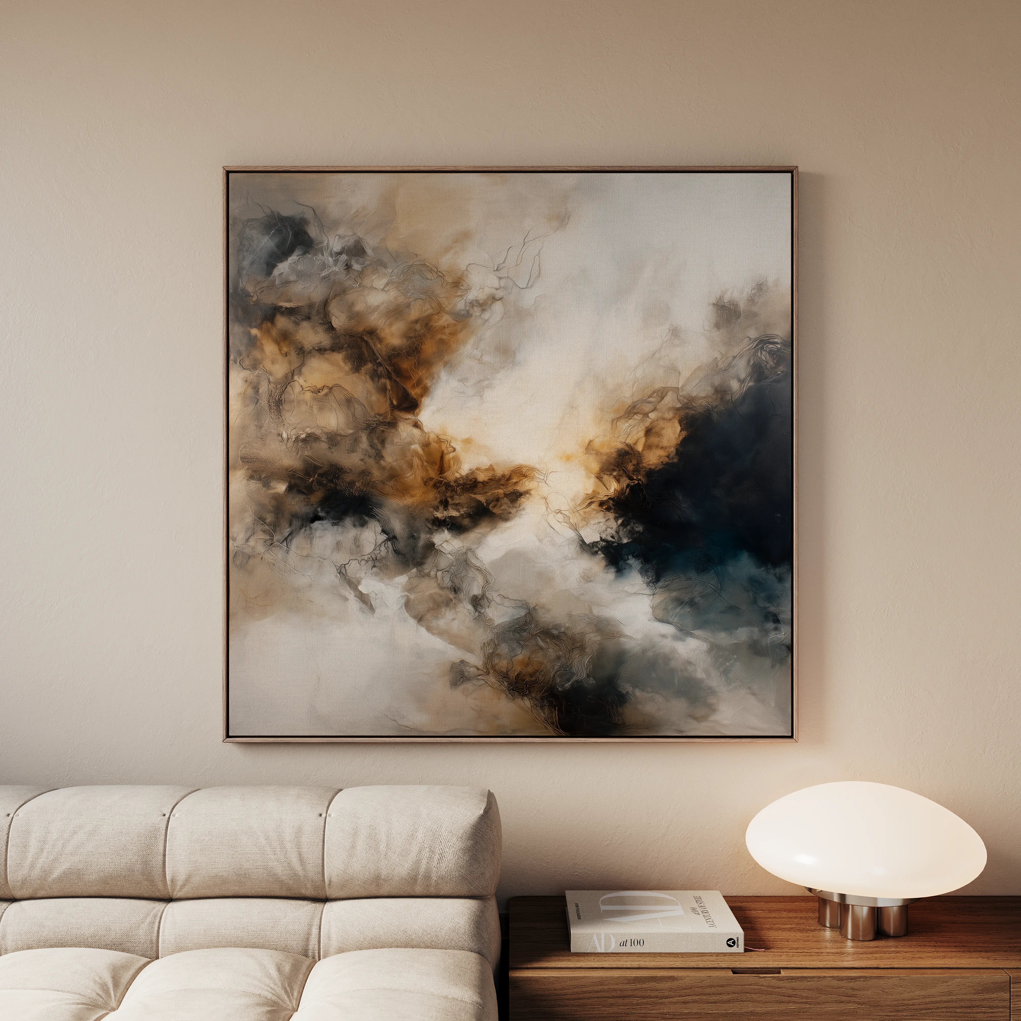 Abstract 1323 Canvas Art 60 x 60 cm / Black