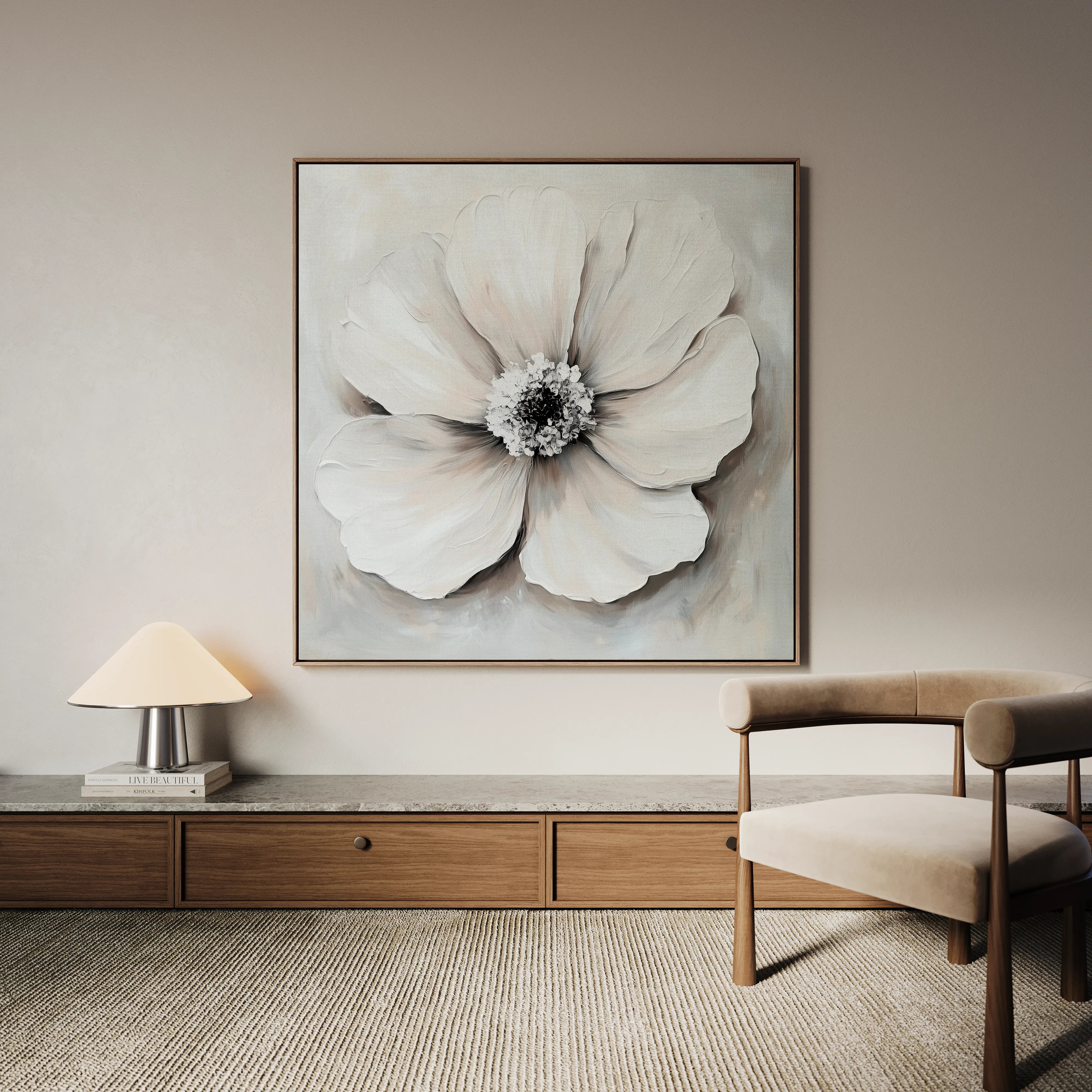Floral 1323 Canvas Art 60 x 60 cm / Black