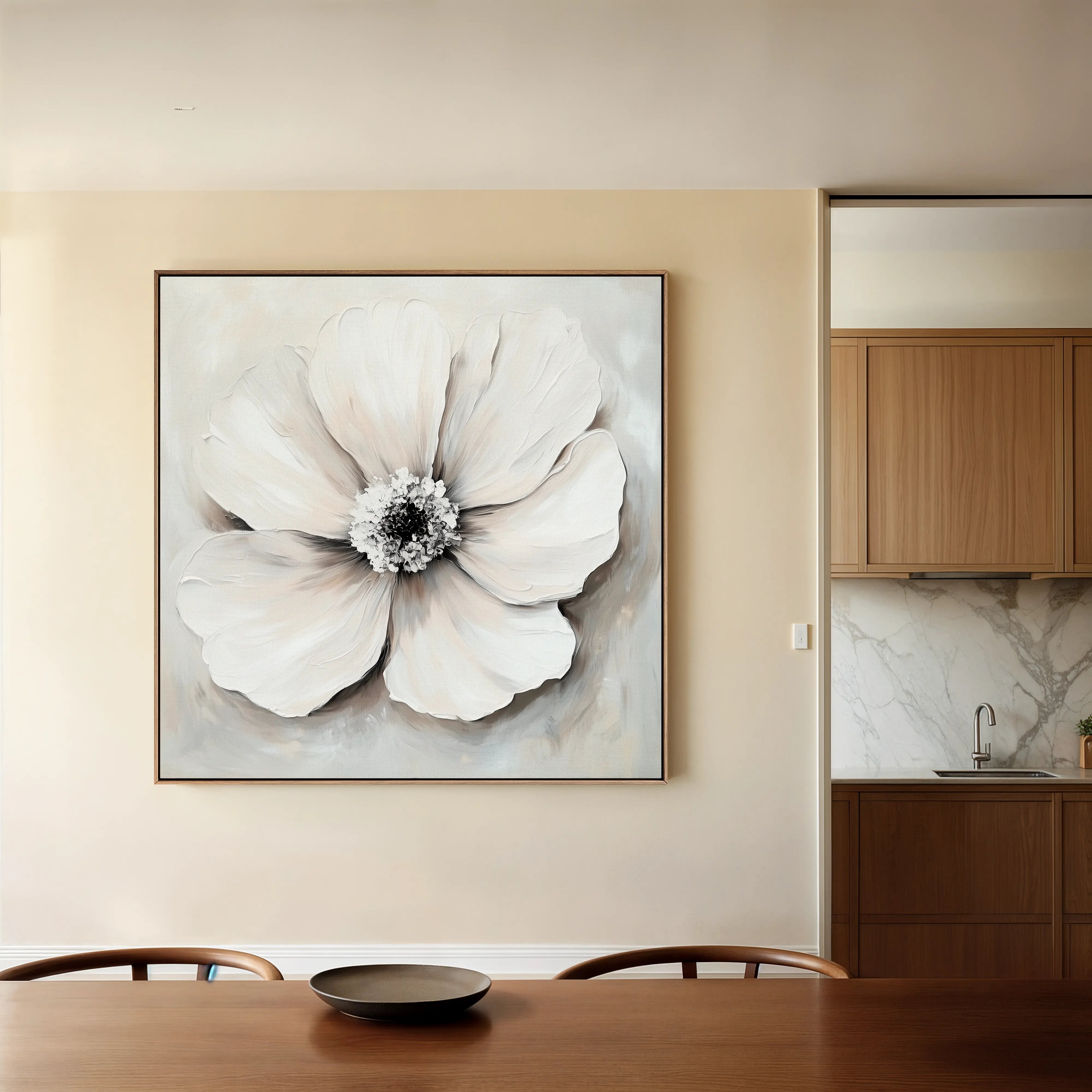 Floral 1323 Canvas Art 60 x 60 cm / Black