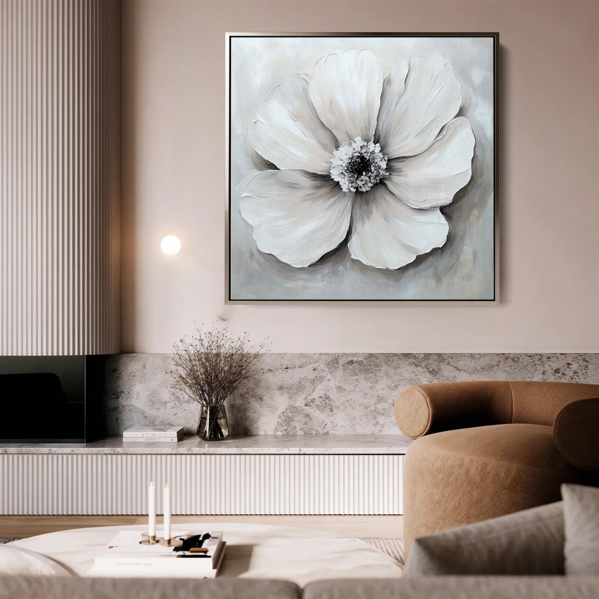 Floral 1323 Canvas Art 60 x 60 cm / Black
