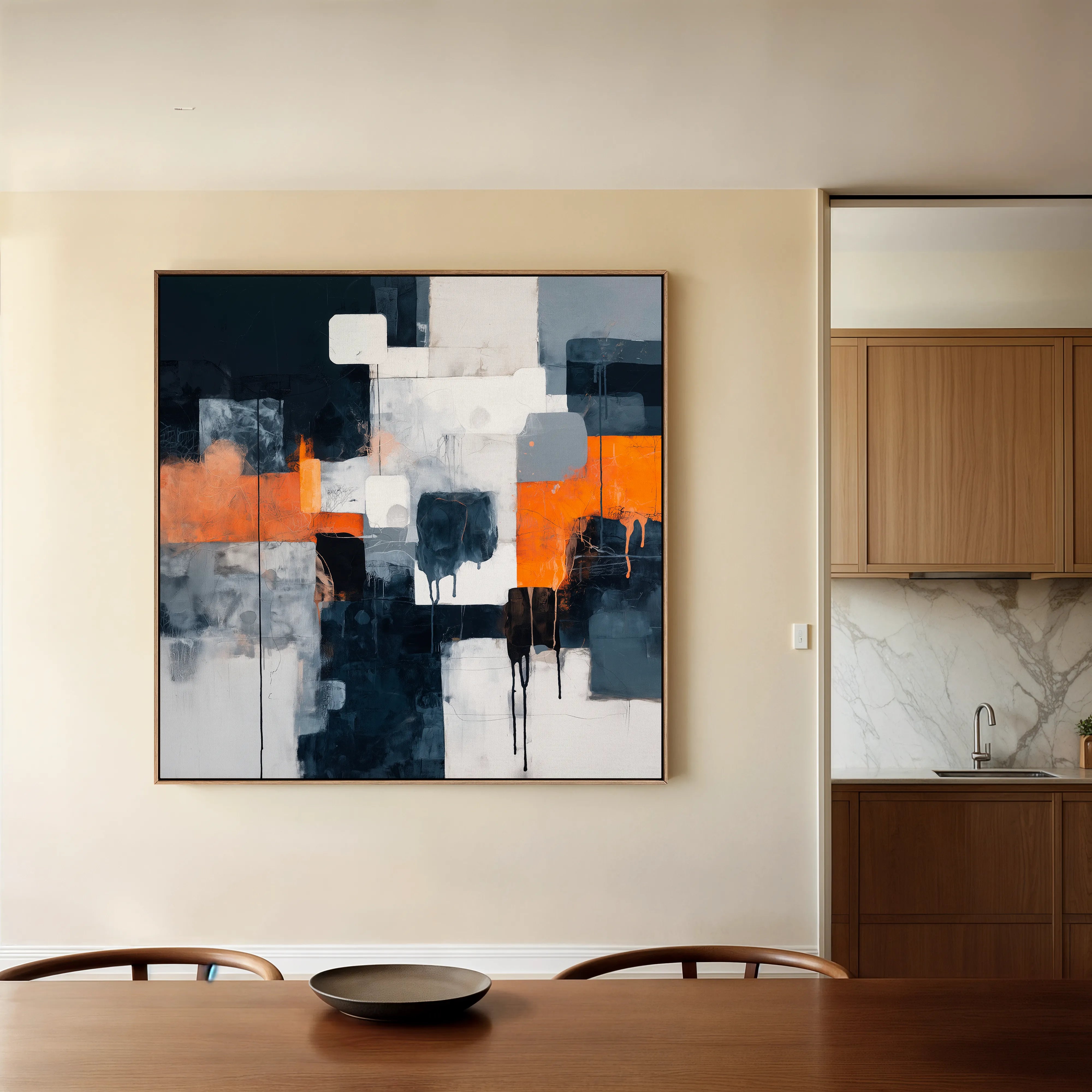 Abstract 1324 Canvas Art 60 x 60 cm / Black