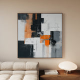 Abstract 1325 Canvas Art 60 x 60 cm / Black