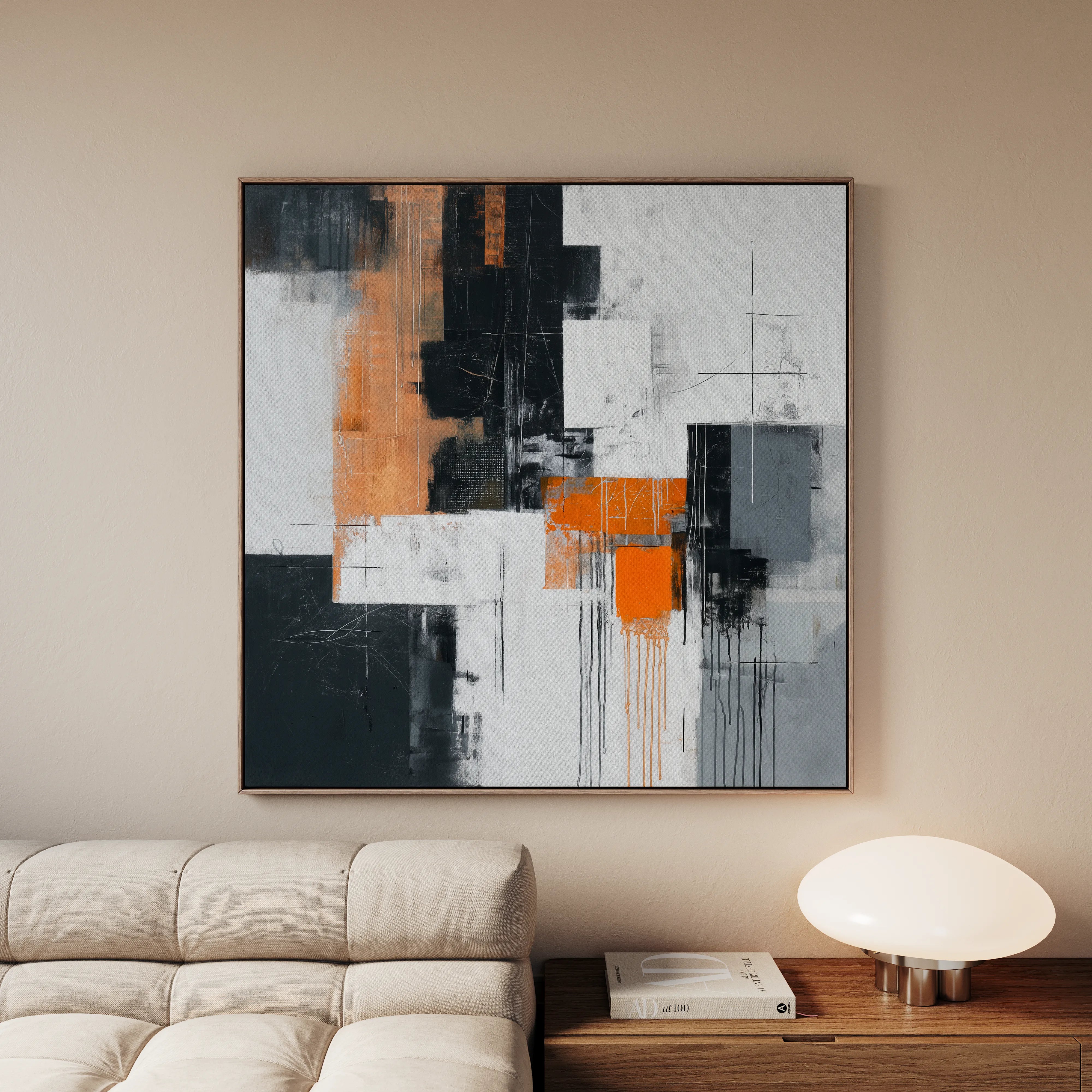 Abstract 1325 Canvas Art 60 x 60 cm / Black