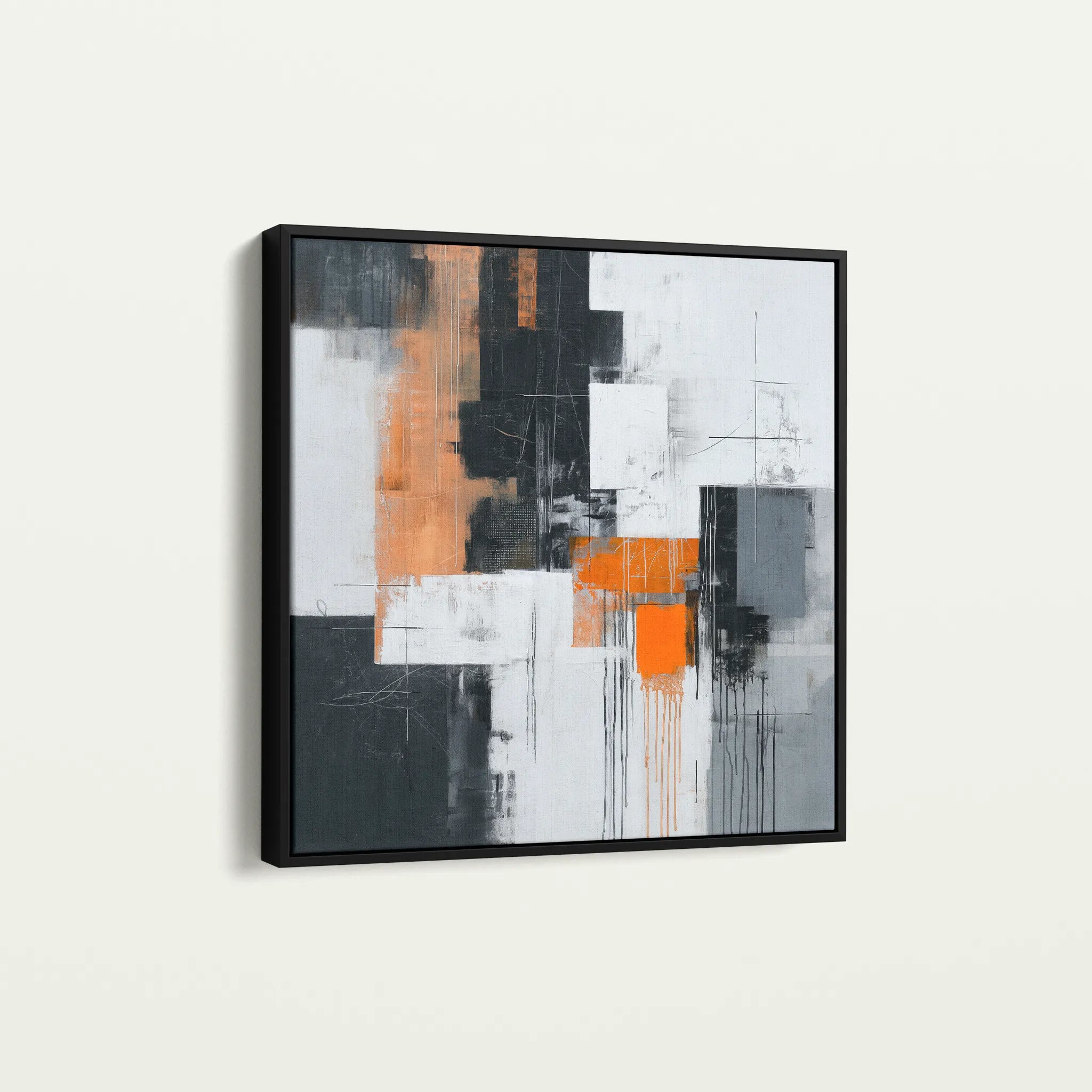 Abstract 1325 Canvas Art 60 x 60 cm / Black