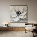 Floral 1326 Canvas Art 60 x 60 cm / Black