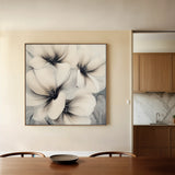 Floral 1328 Canvas Art 60 x 60 cm / Black