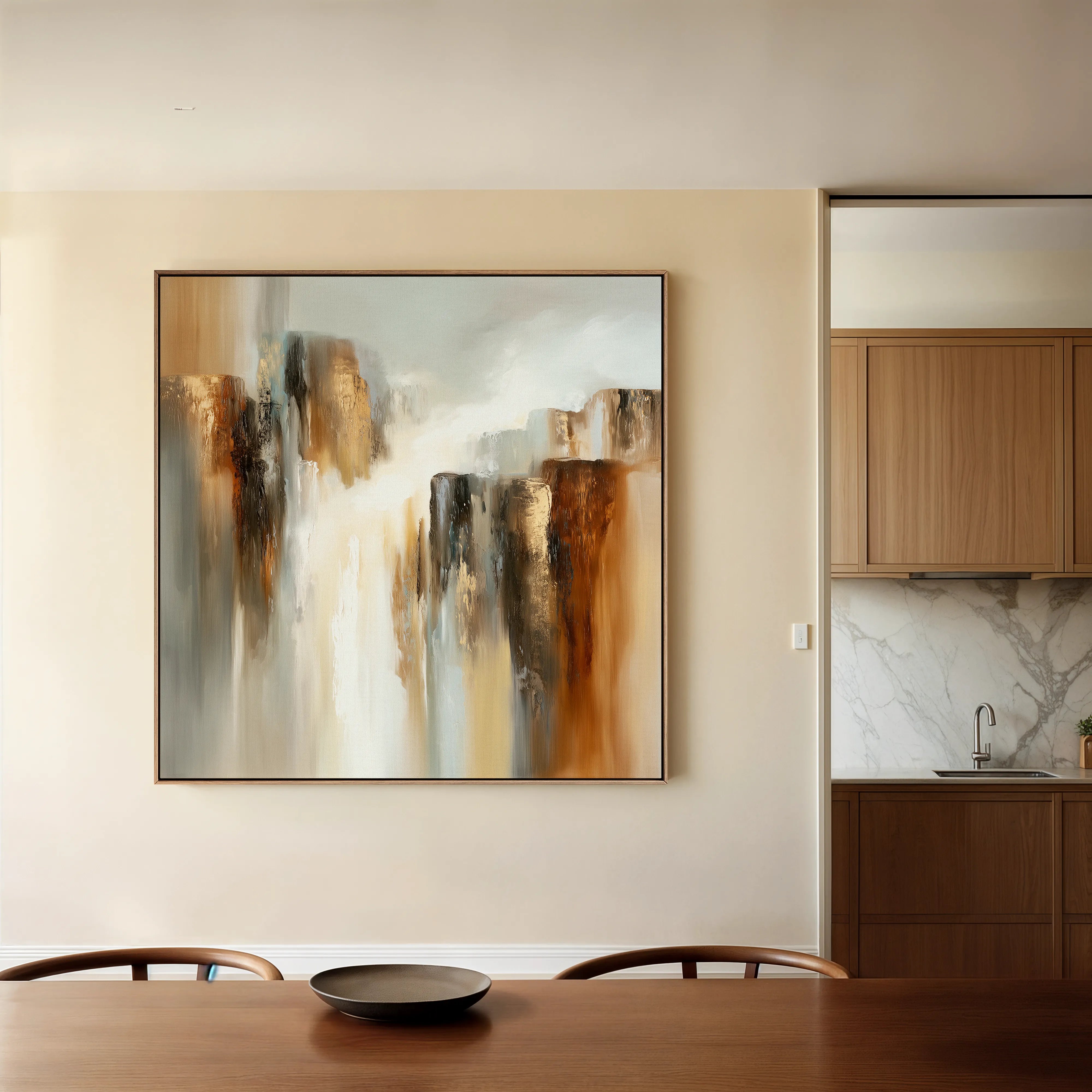 Abstract 1329 Canvas Art 60 x 60 cm / Black