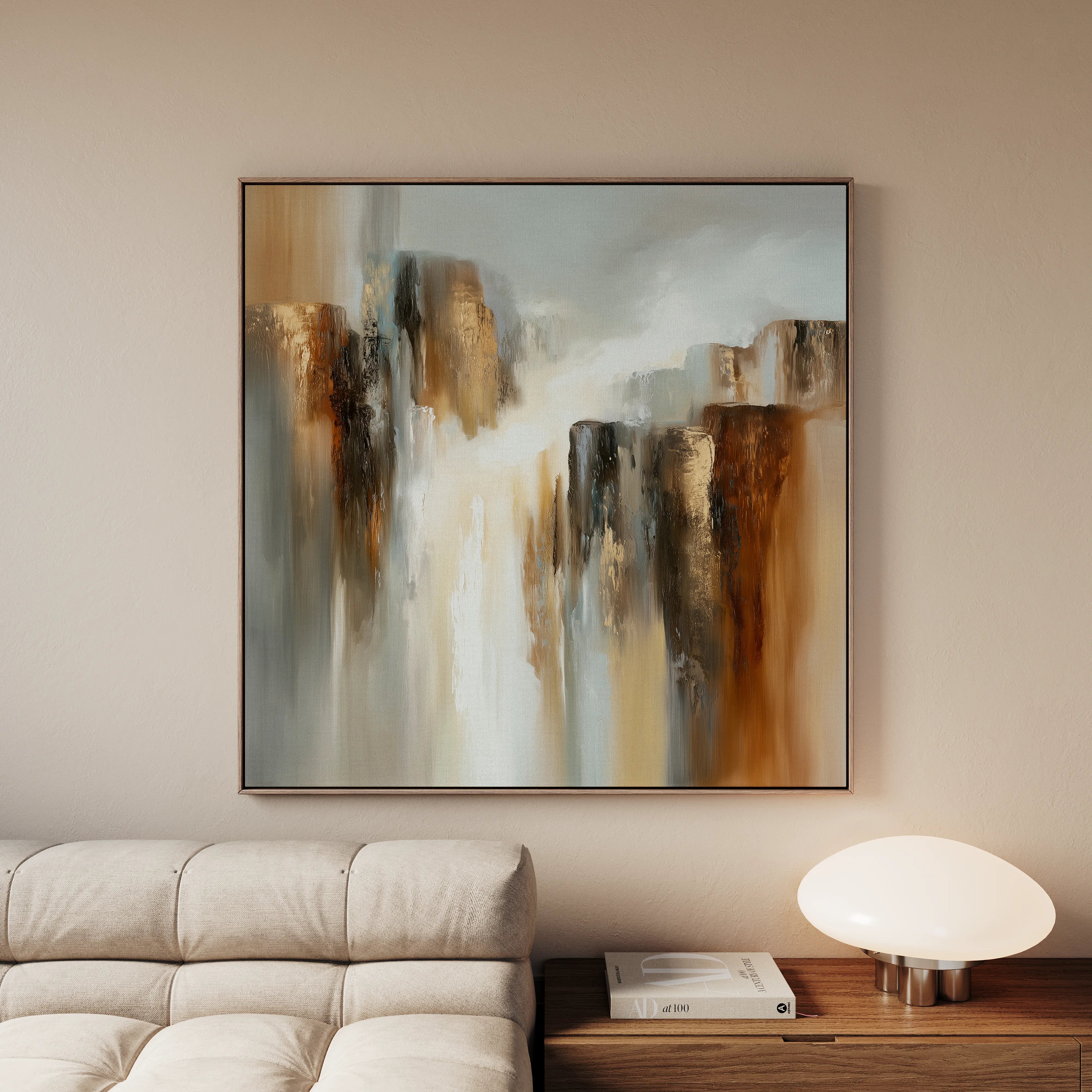 Abstract 1329 Canvas Art 60 x 60 cm / Black