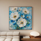 Floral 1329 Canvas Art 60 x 60 cm / Black