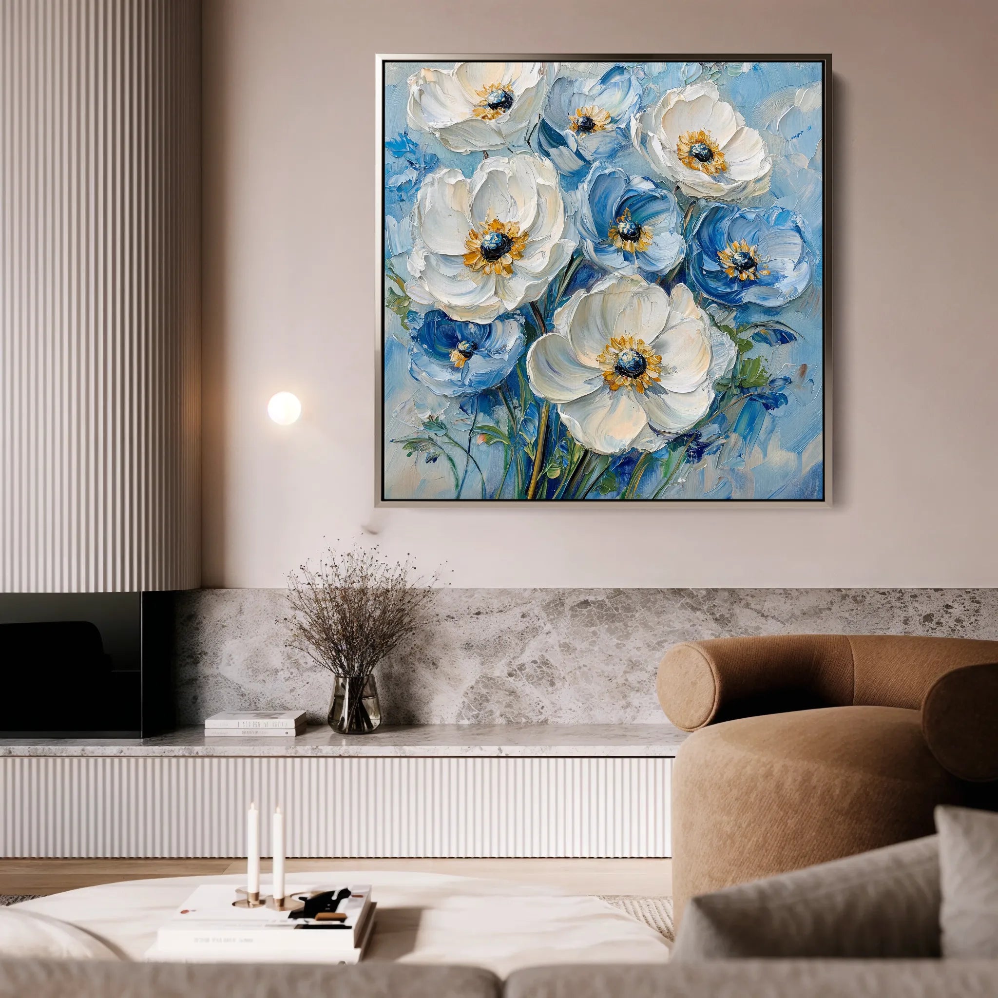 Floral 1329 Canvas Art 60 x 60 cm / Black