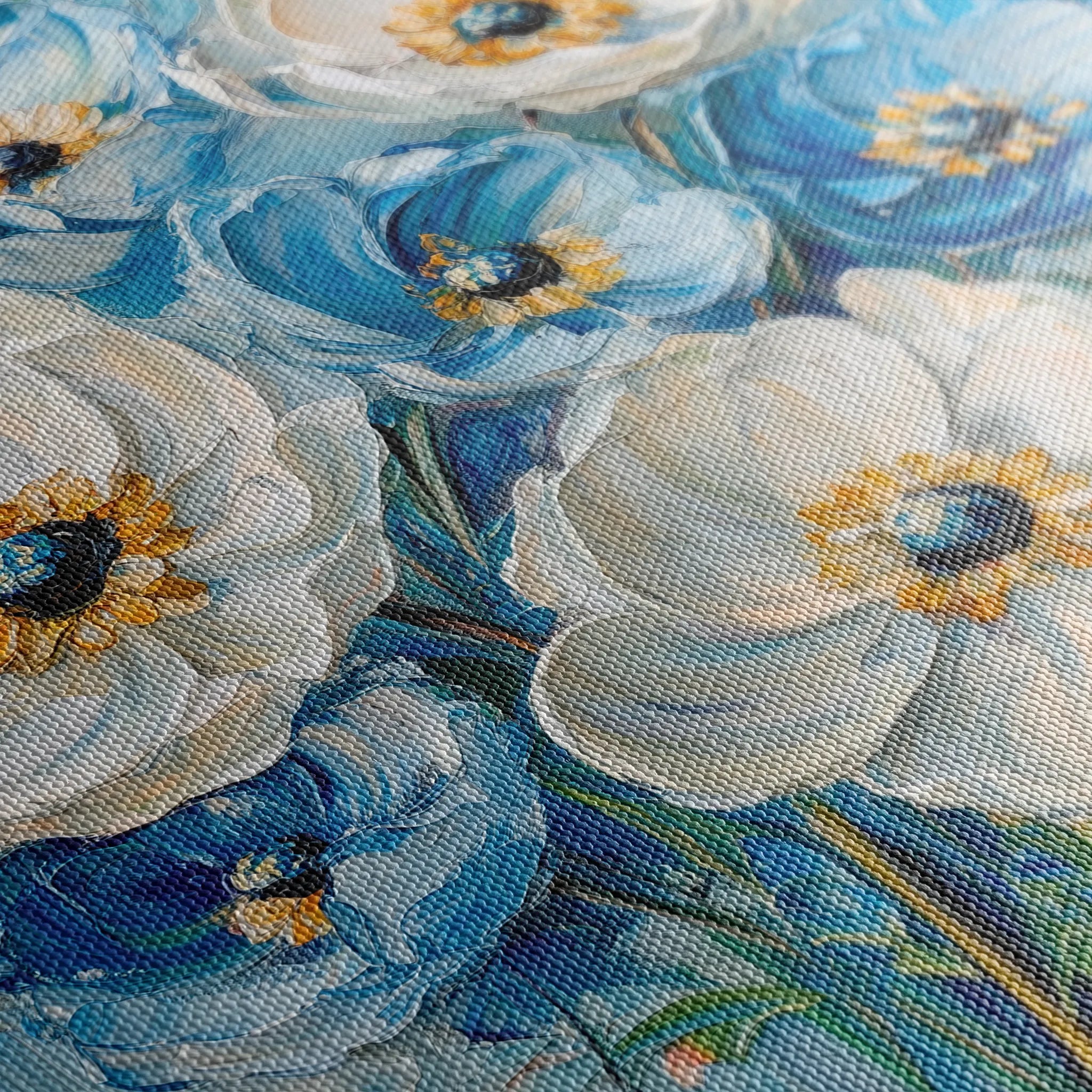 Floral 1329 Canvas Art 60 x 60 cm / Black