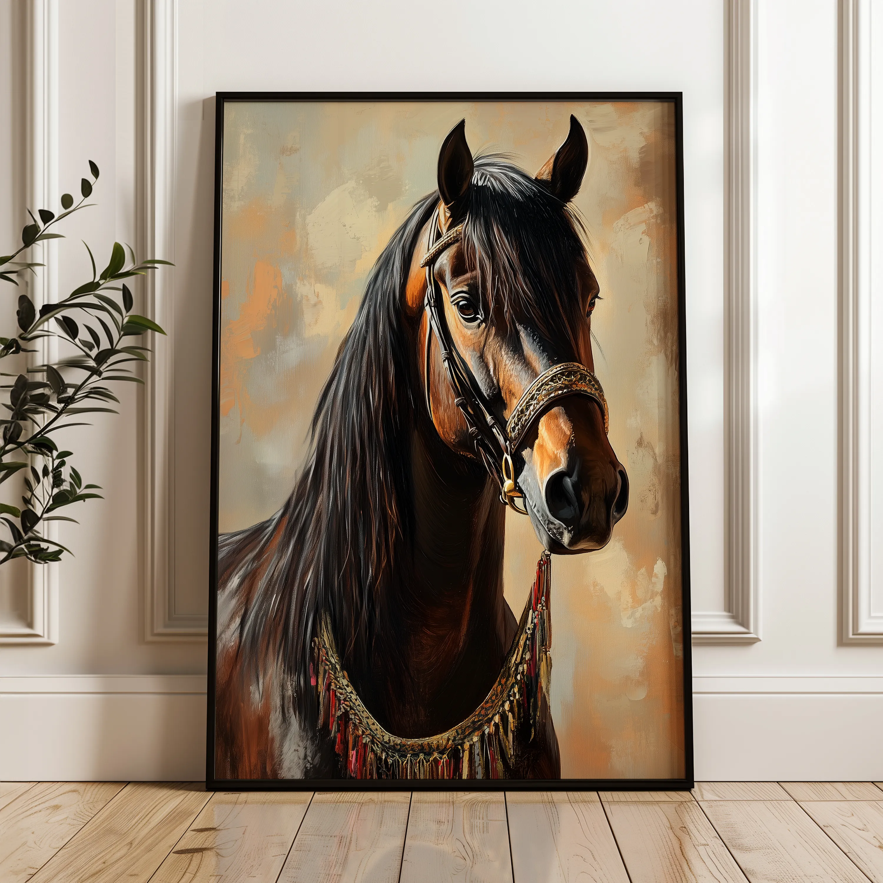 Horses 133 Canvas Art 60 x 40 cm / Black