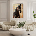 Horses 133 Canvas Art 60 x 40 cm / Black