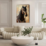 Horses 133 Canvas Art 60 x 40 cm / Black