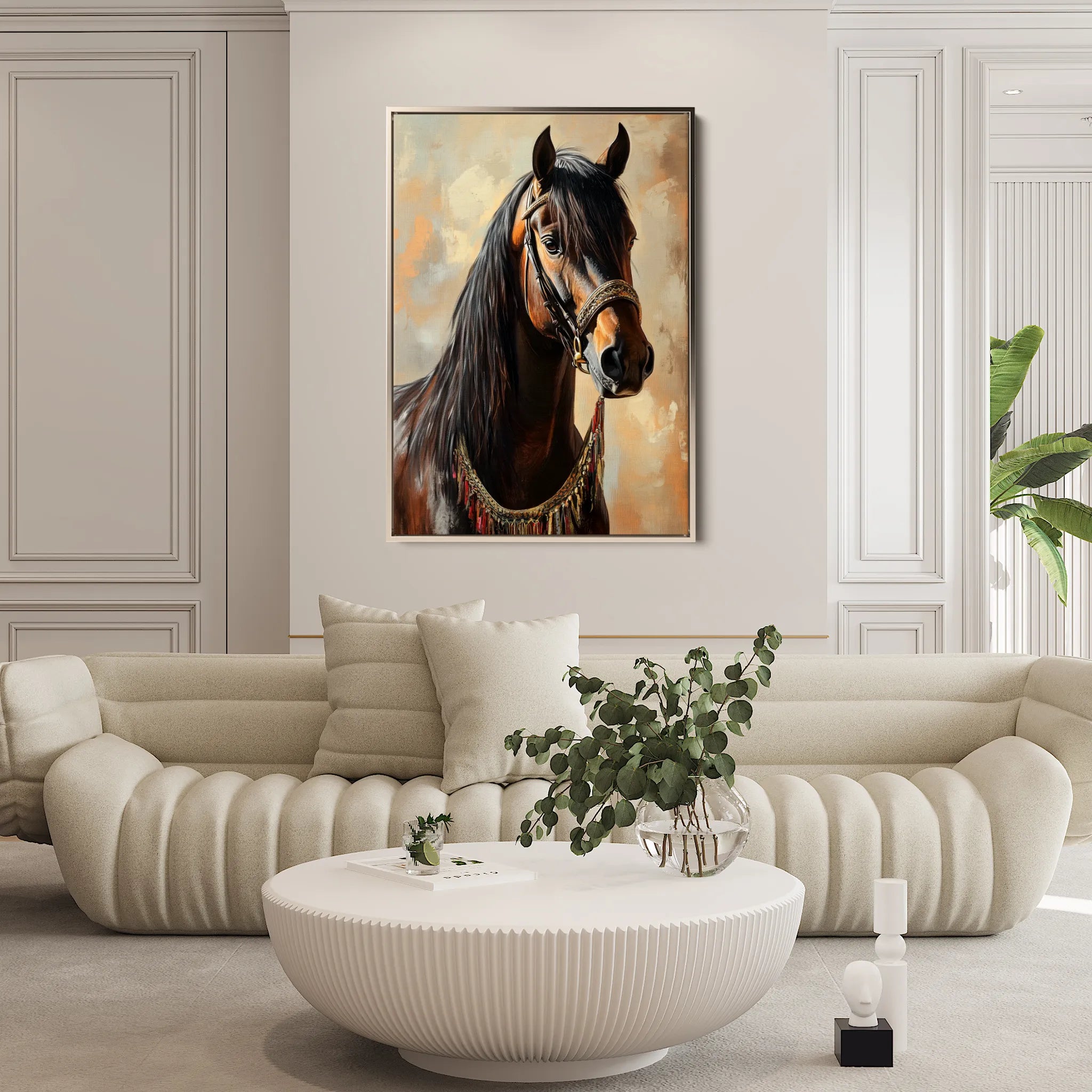 Horses 133 Canvas Art 60 x 40 cm / Black