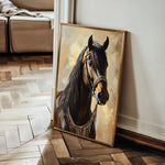 Horses 133 Canvas Art 60 x 40 cm / Black