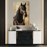 Horses 133 Canvas Art 60 x 40 cm / Black