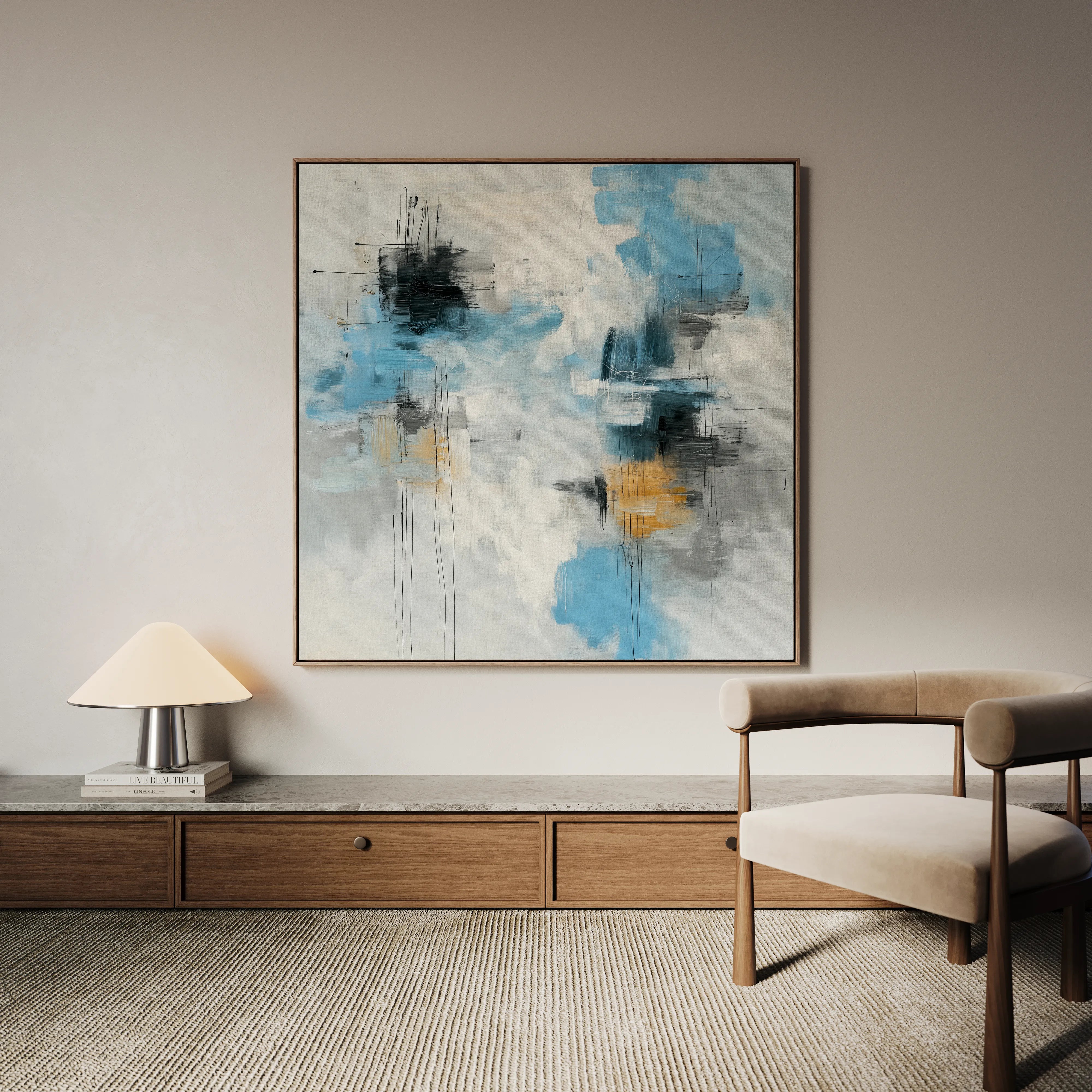 Abstract 1330 Canvas Art 60 x 60 cm / Black