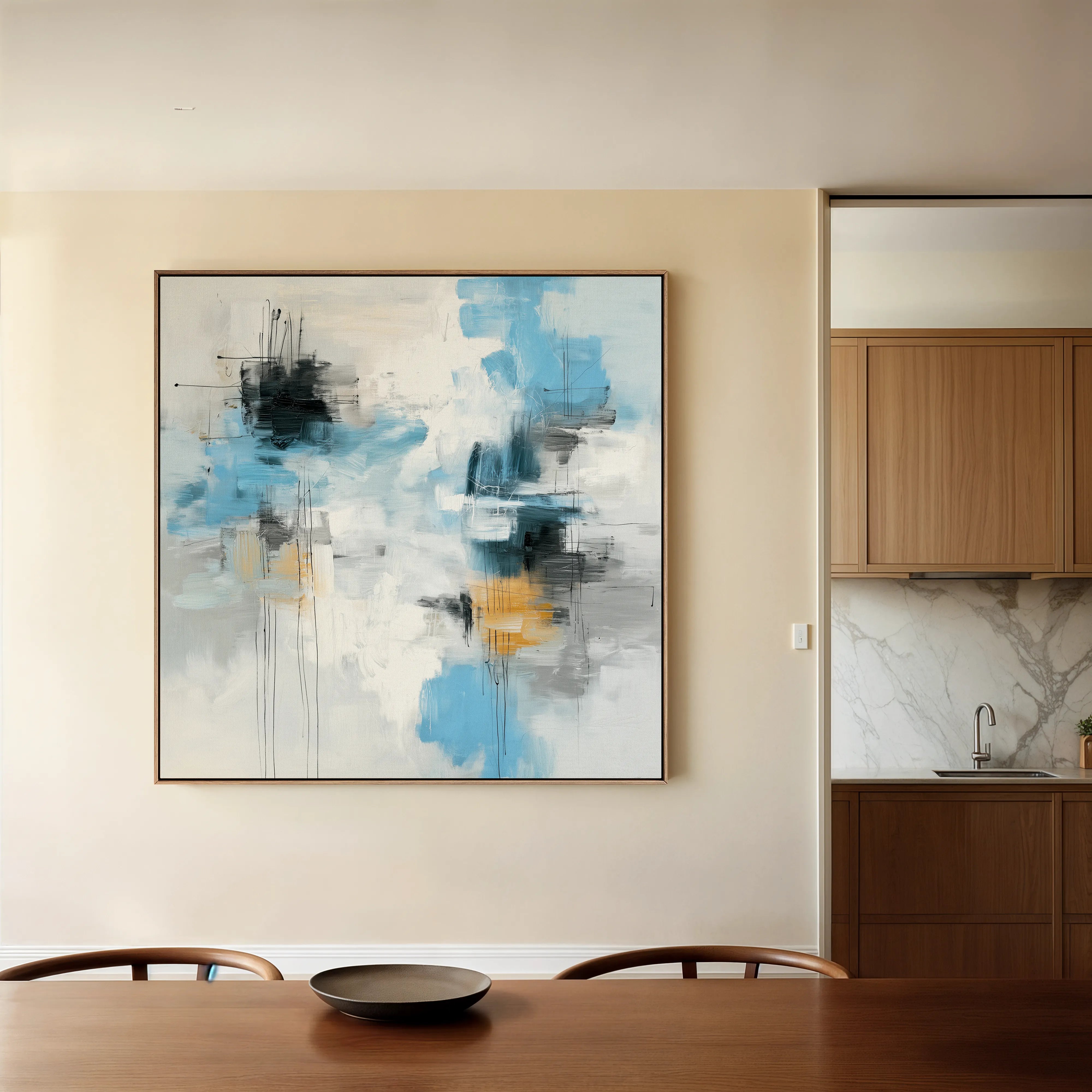 Abstract 1330 Canvas Art 60 x 60 cm / Black