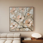 Floral 1330 Canvas Art 60 x 60 cm / Black