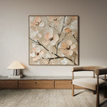 Floral 1330 Canvas Art 60 x 60 cm / Black