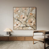 Floral 1330 Canvas Art 60 x 60 cm / Black