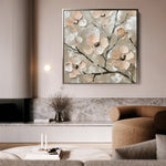 Floral 1330 Canvas Art 60 x 60 cm / Black