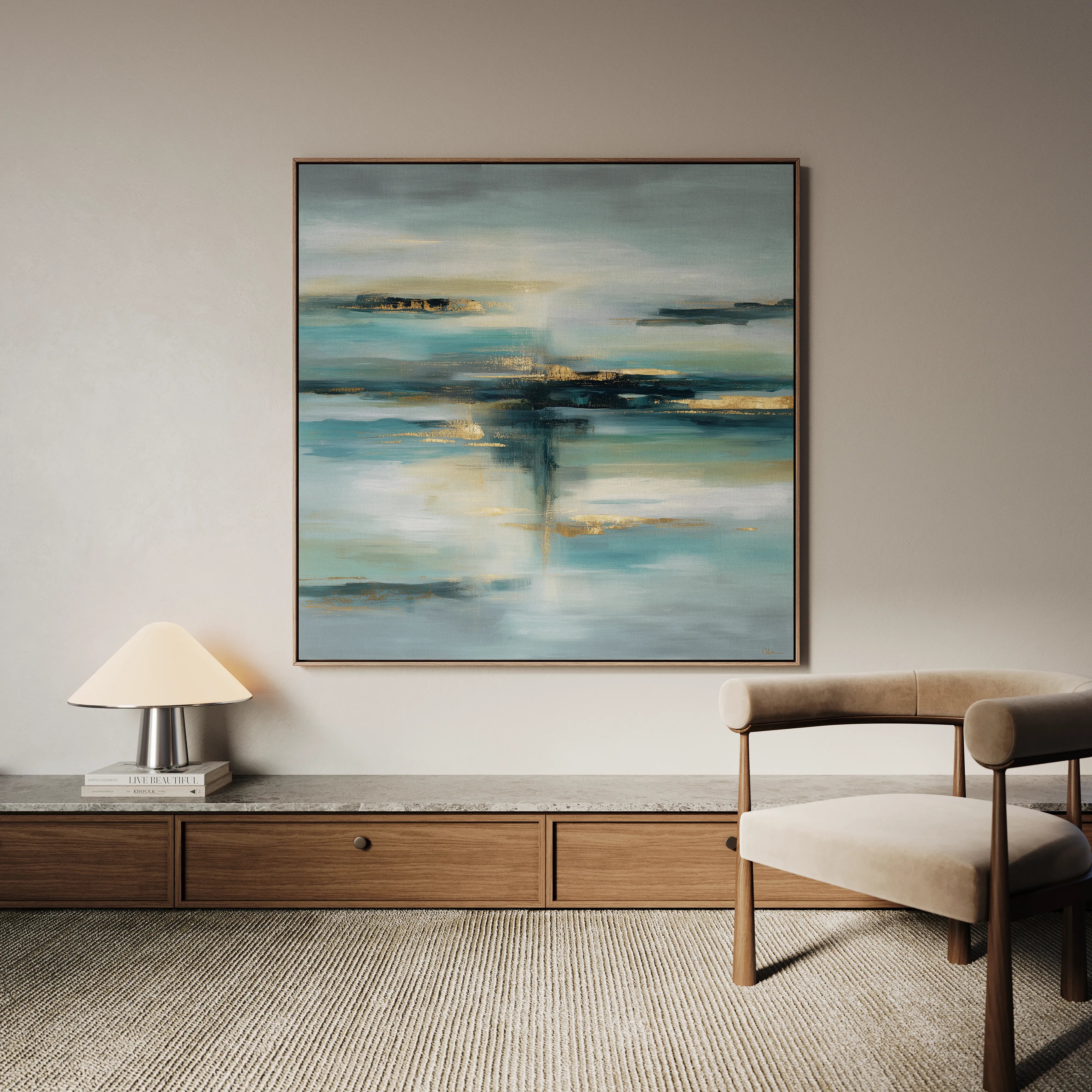 Abstract 1331 Canvas Art 60 x 60 cm / Black