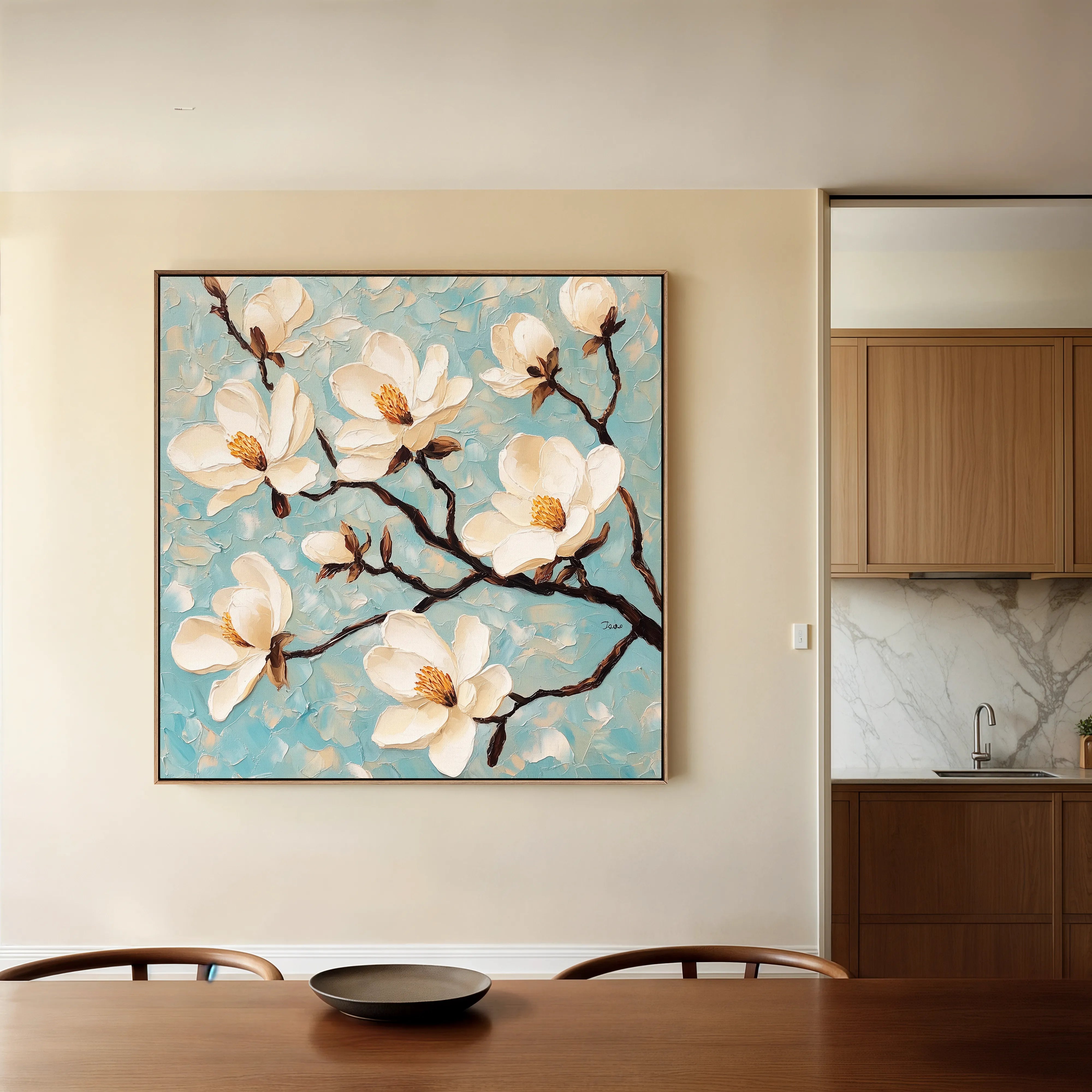 Floral 1331 Canvas Art 60 x 60 cm / Black