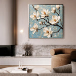 Floral 1331 Canvas Art 60 x 60 cm / Black