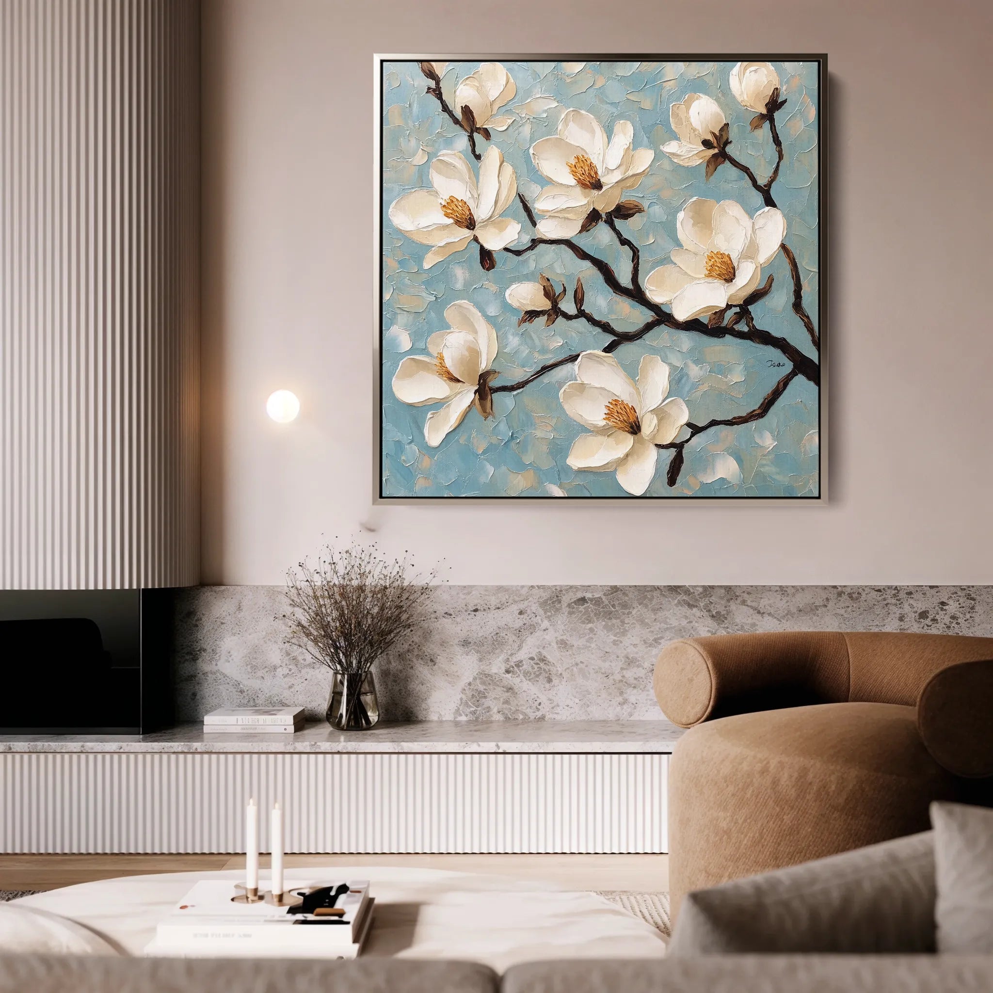 Floral 1331 Canvas Art 60 x 60 cm / Black