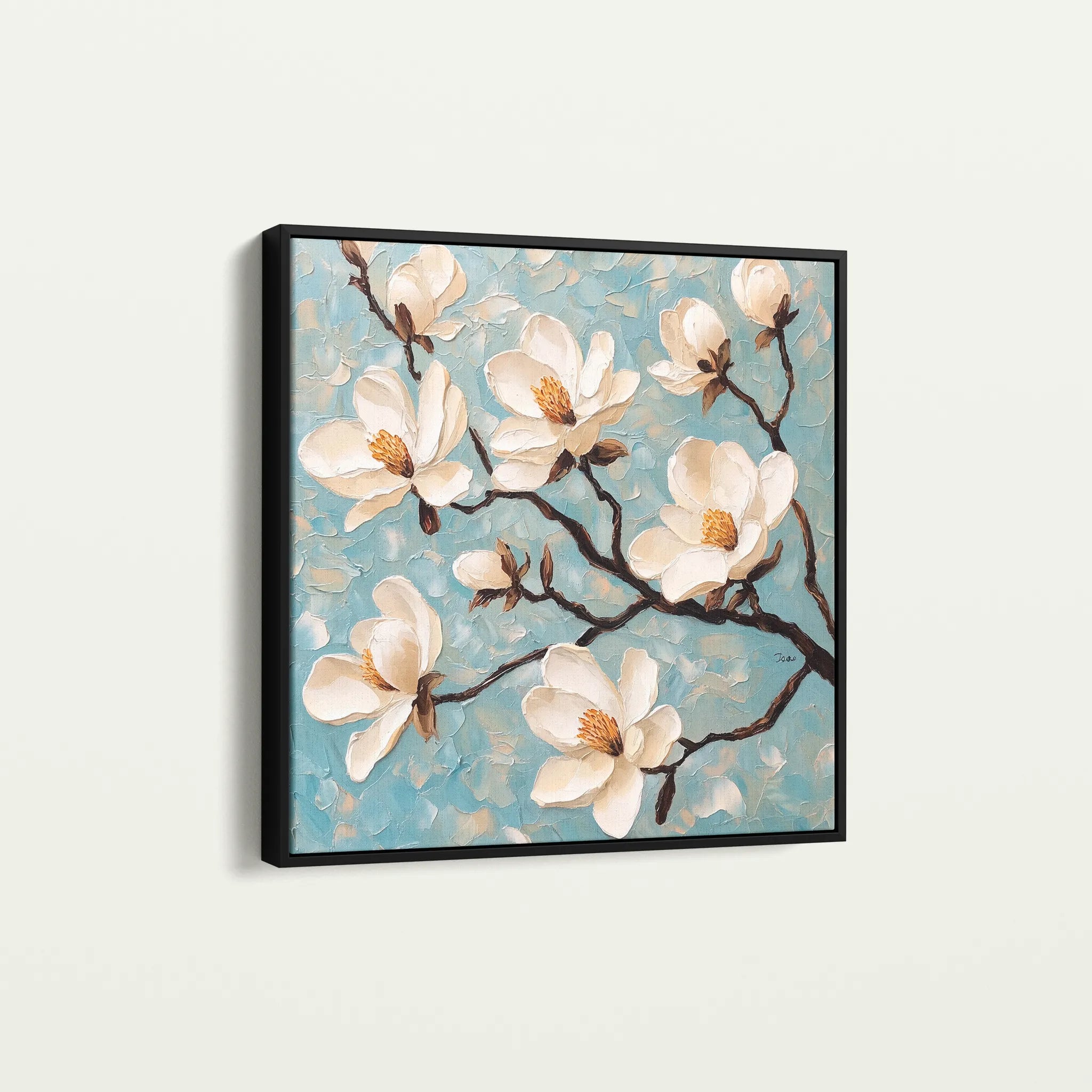 Floral 1331 Canvas Art 60 x 60 cm / Black
