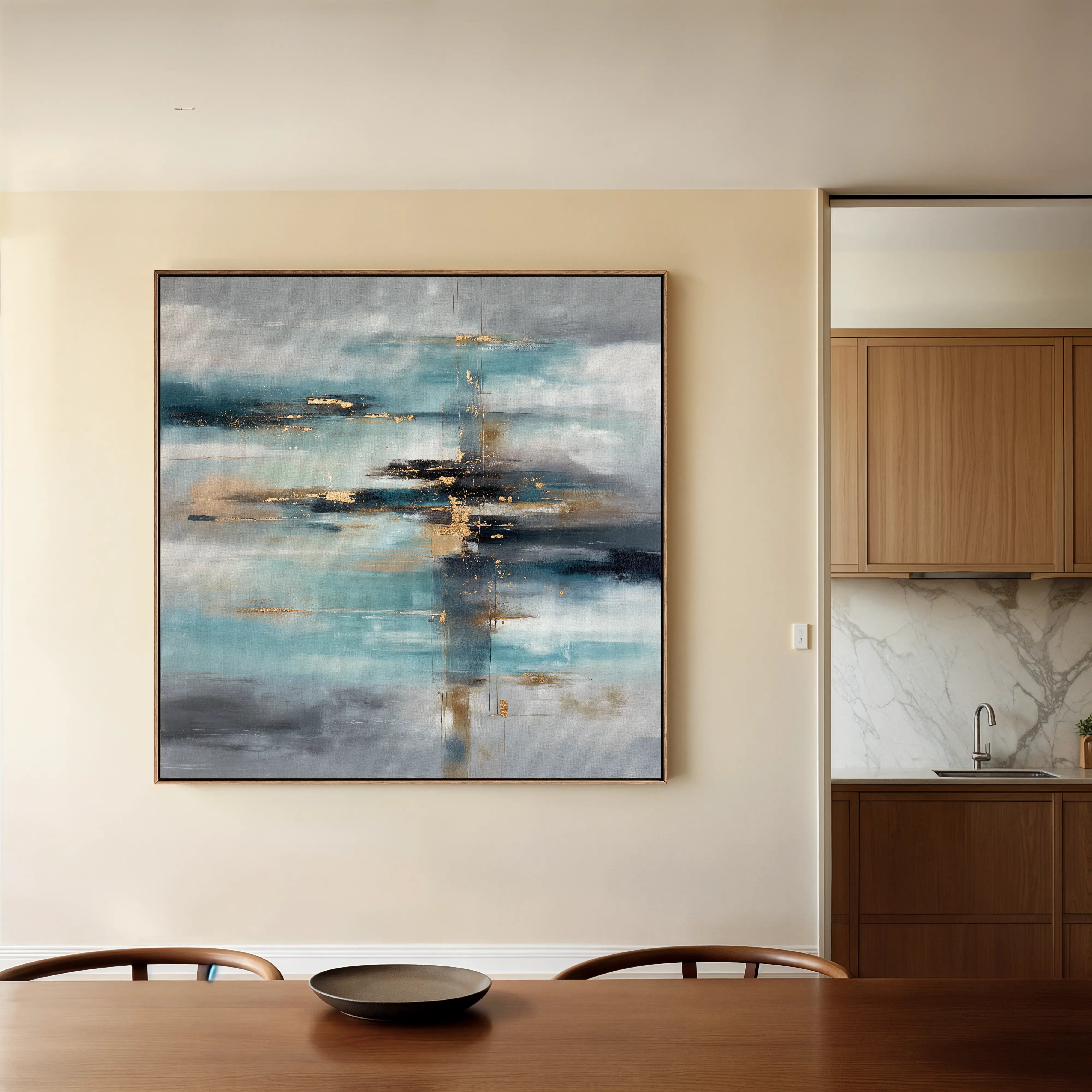 Abstract 1332 Canvas Art 60 x 60 cm / Black